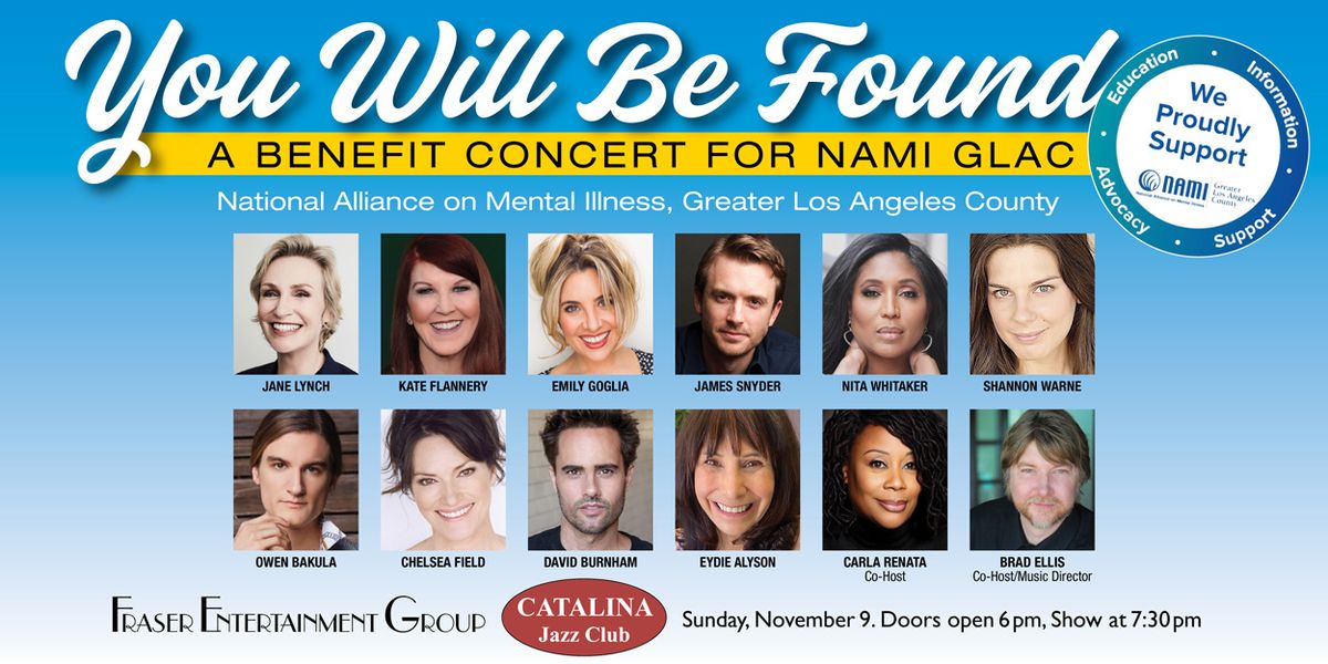 Cast Set For Third Annual YOU WILL BE FOUND Benefit Concert For NAMI GLAC
