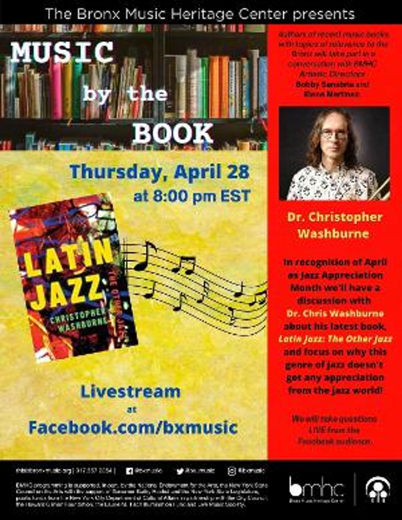 BMHC Presents MUSIC BY THE BOOK Live Conversation With Dr. Chris Washburne and Bobby Sanabria  Image