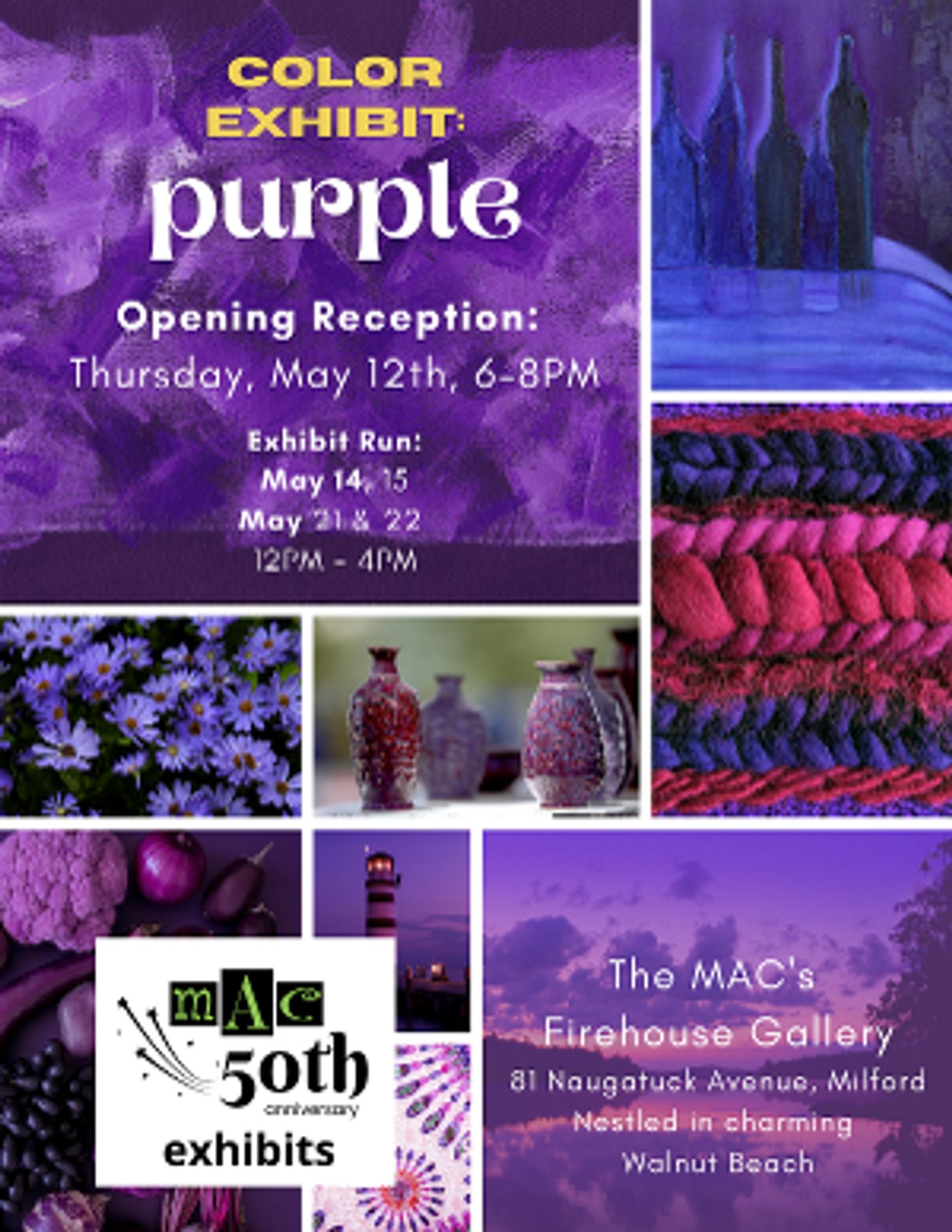 Milford Arts Council's Purple Exhibition Opens At The Firehouse Gallery  Image