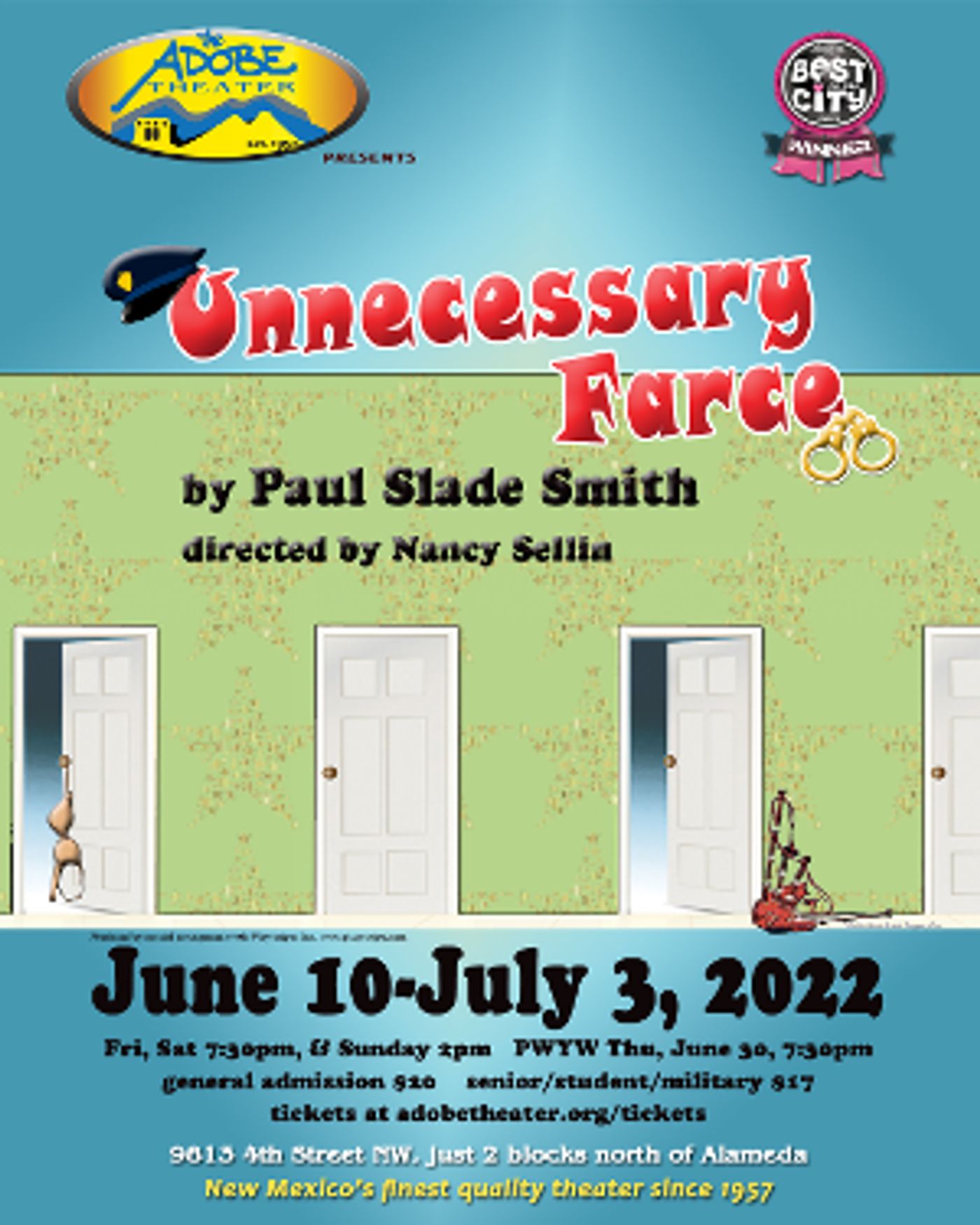 The Adobe Theater Presents UNNECESSARY FARCE in June  Image