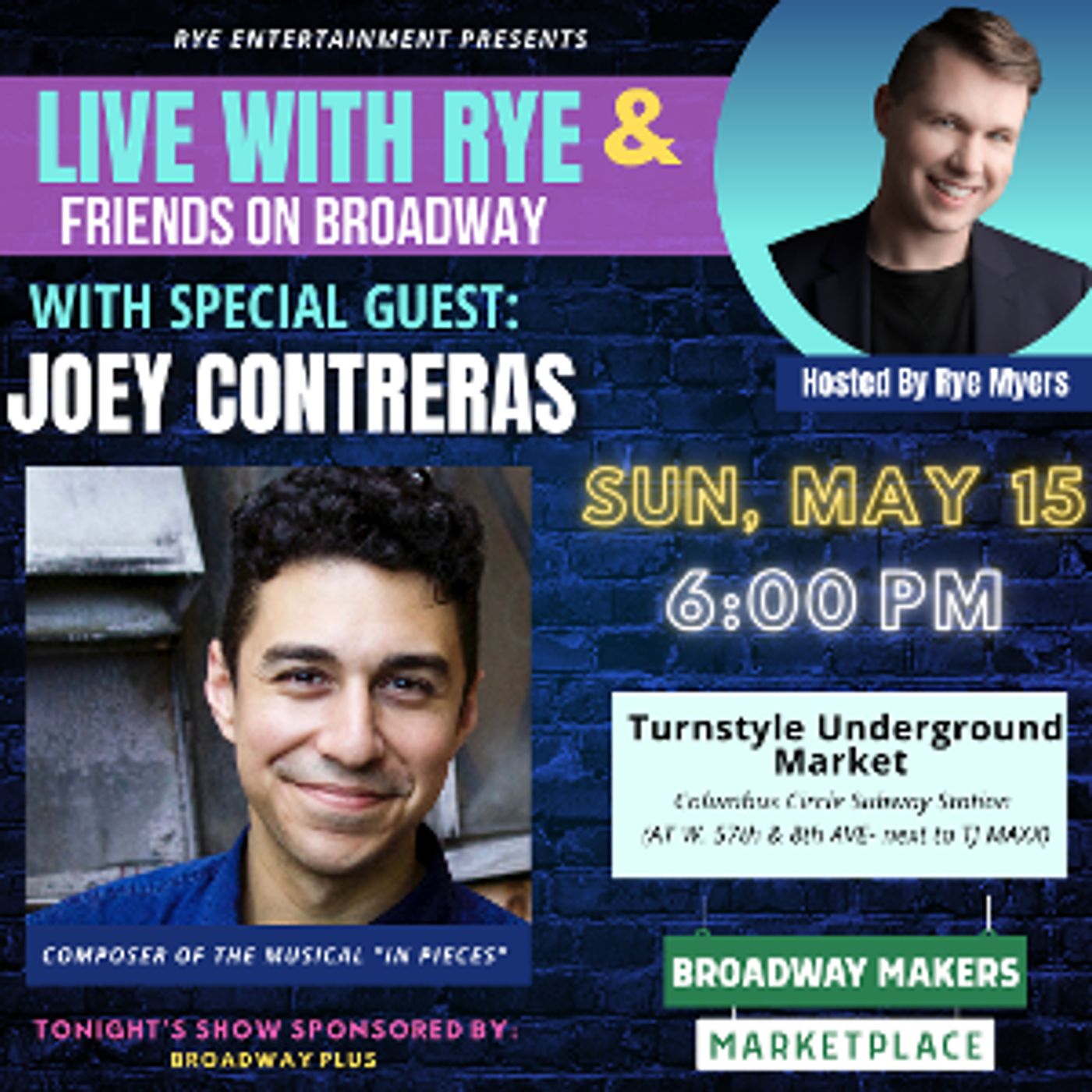 Joey Contreras Joins The Broadway Talk Show Live With Rye & Friends On Broadway This Sunday  Image