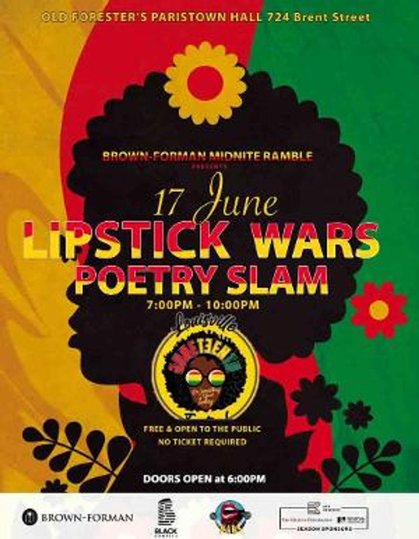 Brown-Forman Midnite Ramble Presents LIPSTICK WARS POETRY SLAM  Image