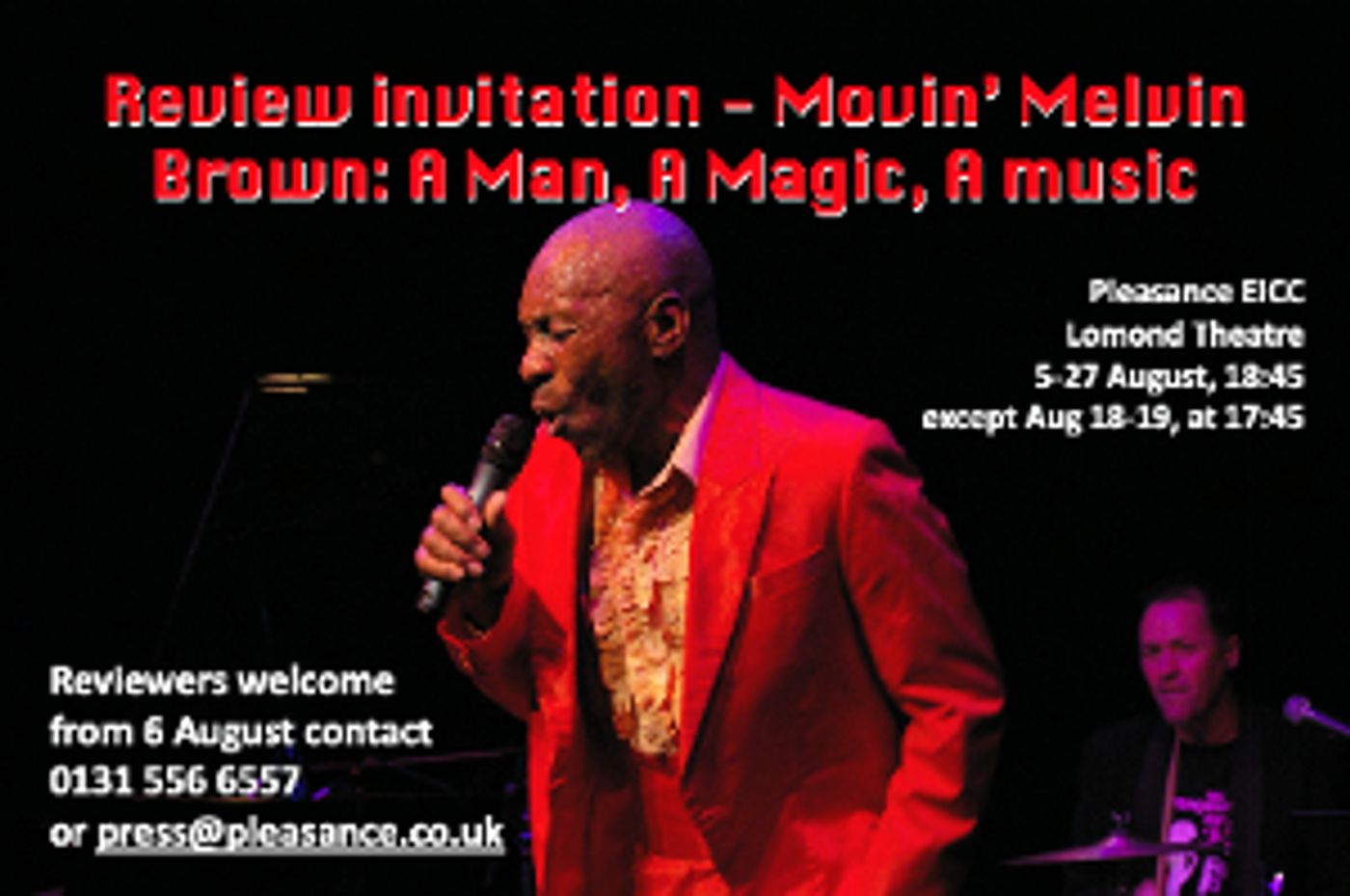 'Movin' Melvin Brown: A Man, A Magic, A Music' Comes to Edinburgh Fringe This Month  Image
