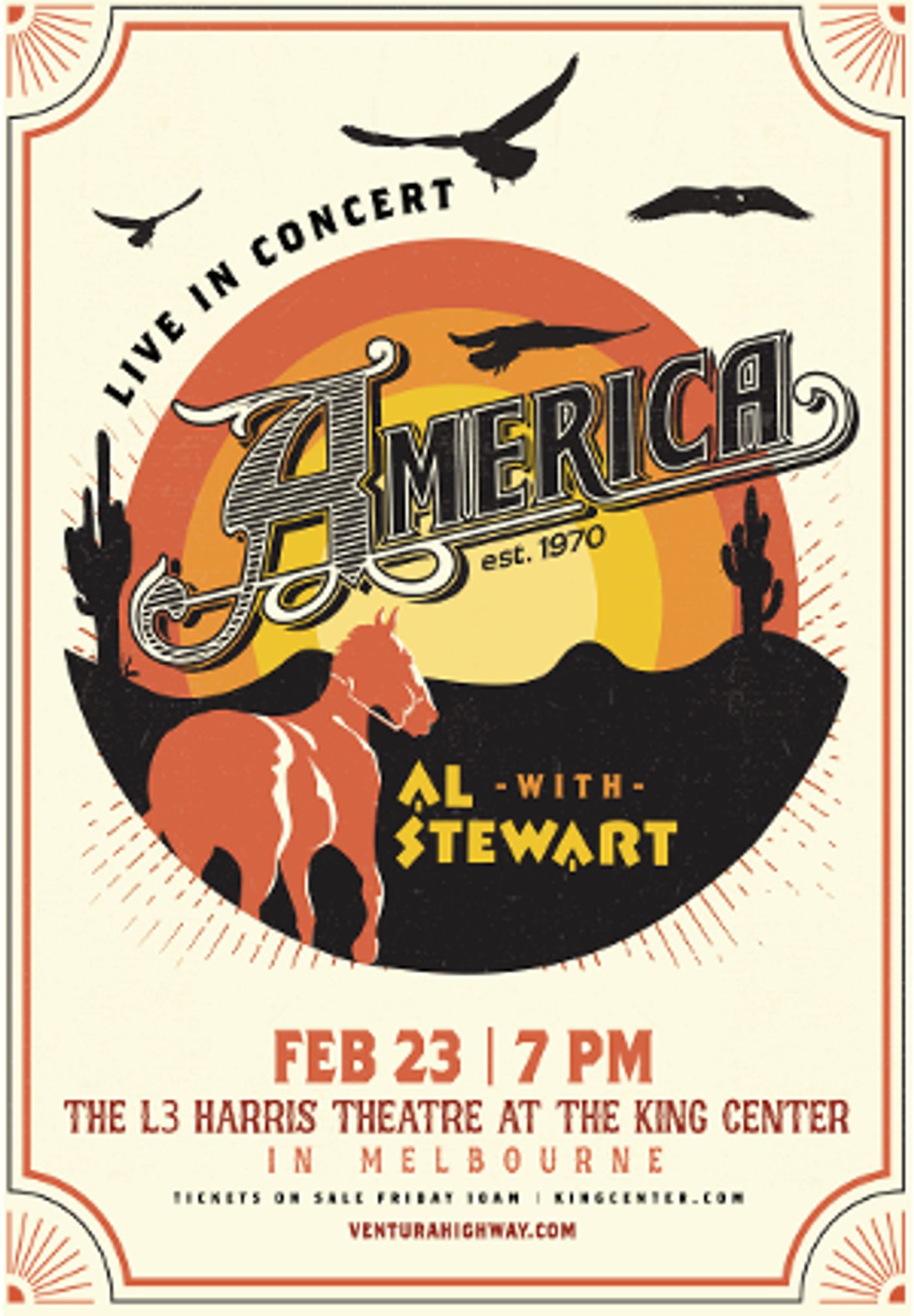 King Center to Present America With Special Guest Al Stewart, February 2023  Image