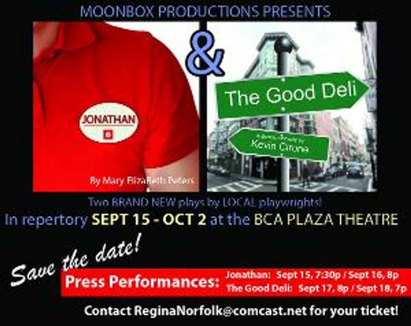 Moonbox Productions' Presents JONATHAN and THE GOOD DELI, September 15- 18  Image