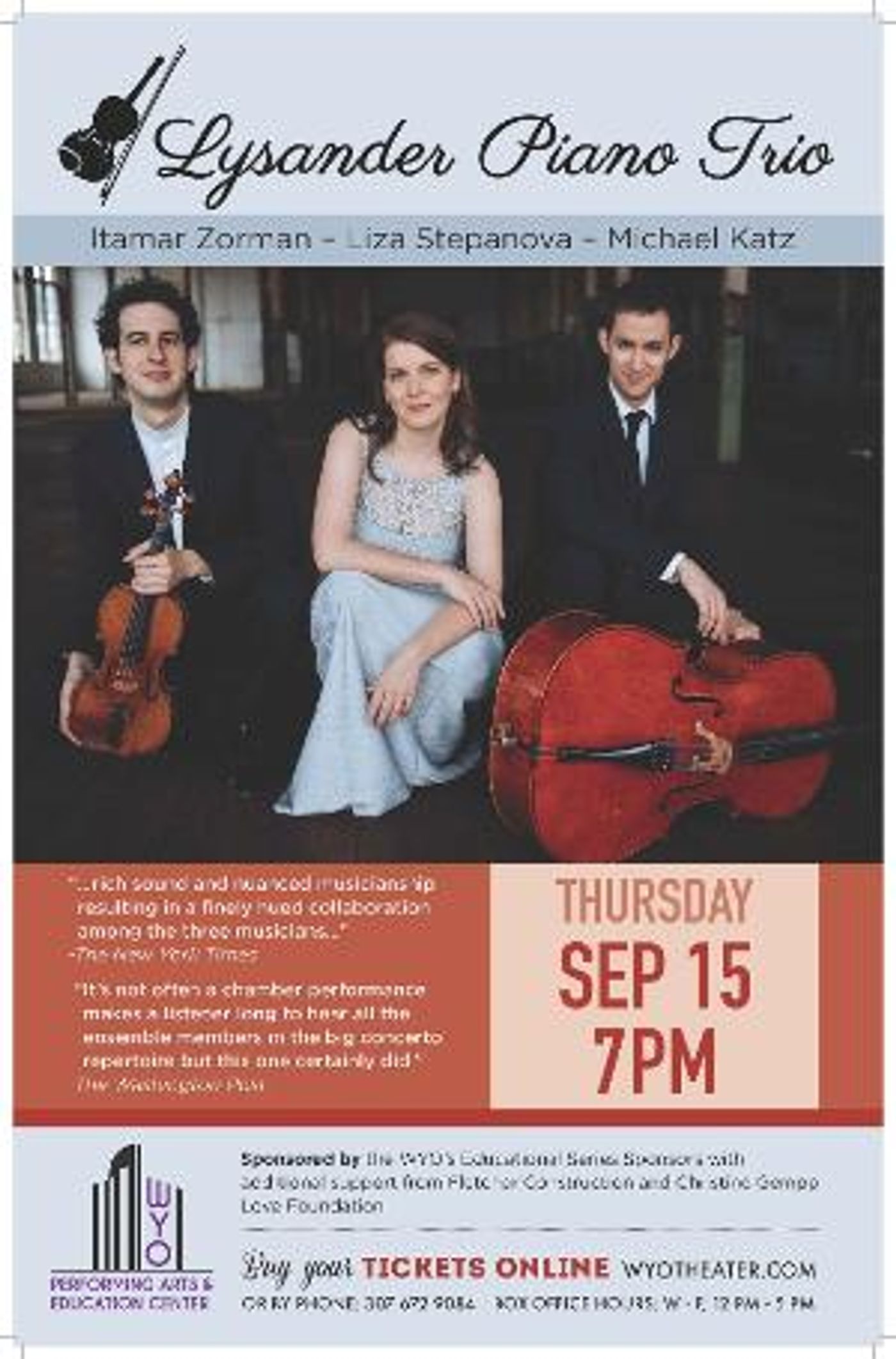 The WYO's Educational Series Opens with Lysander Piano Trio  Image
