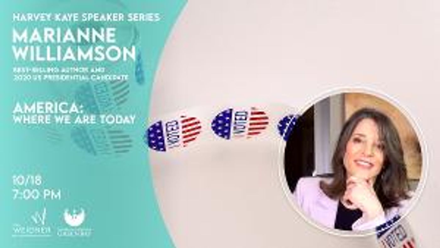 Marianne Williamson Joins UW-Green Bay's Harvey Kaye Series  Image