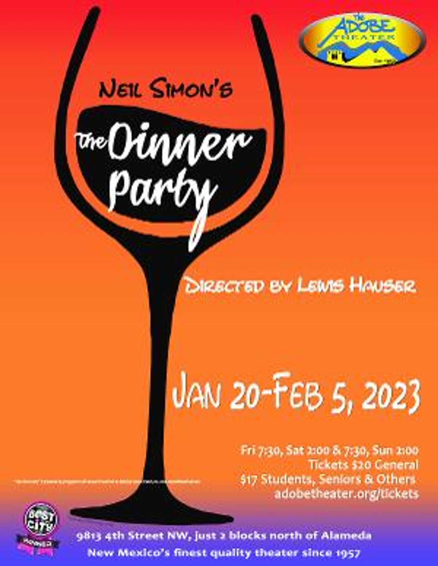 The Adobe Theater Presents Neil Simon's THE DINNER PARTY Next Month  Image