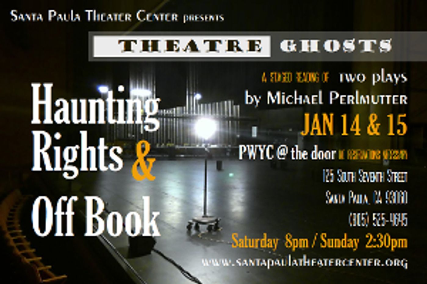 Two THEATRE GHOSTS One Act Plays To Receive Stage Readings On Santa Paula Theater Center Backstage  Image