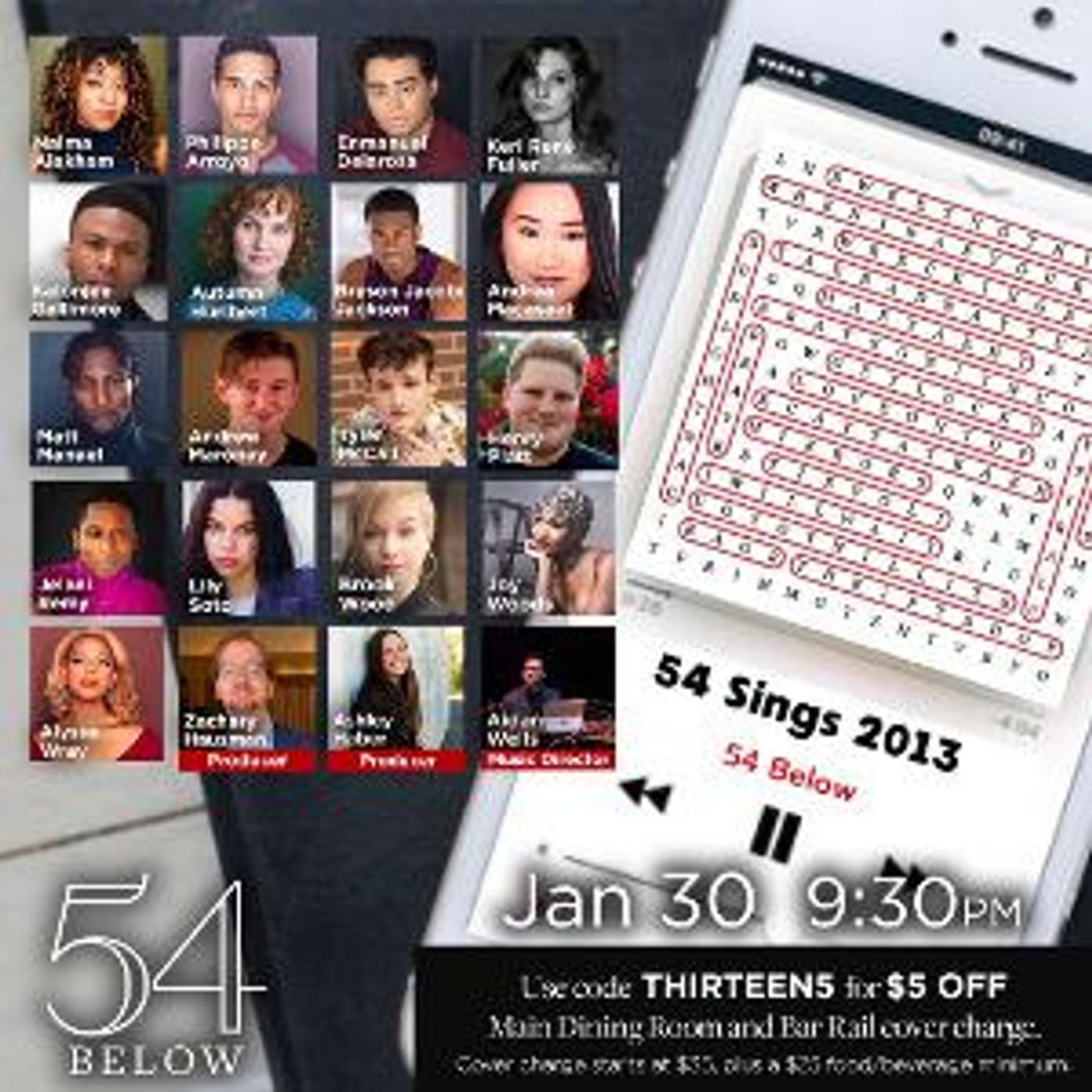 Philippe Arroyo, Joy Woods, Keri Rene Fuller, and More Join 54 SINGS 2013  Image