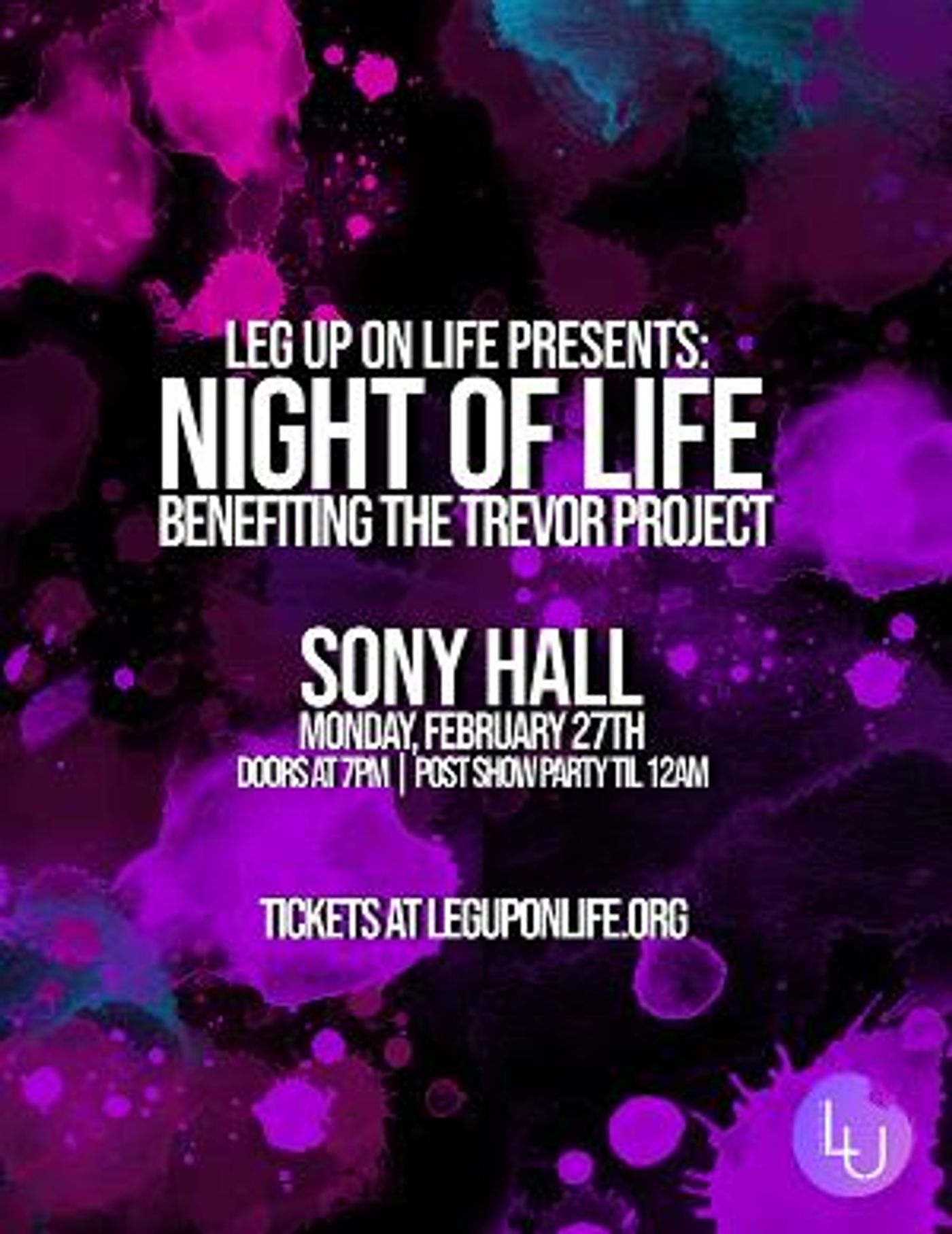NIGHT OF LIFE Benefiting The Trevor Project Returns to Sony Hall This Month  Image