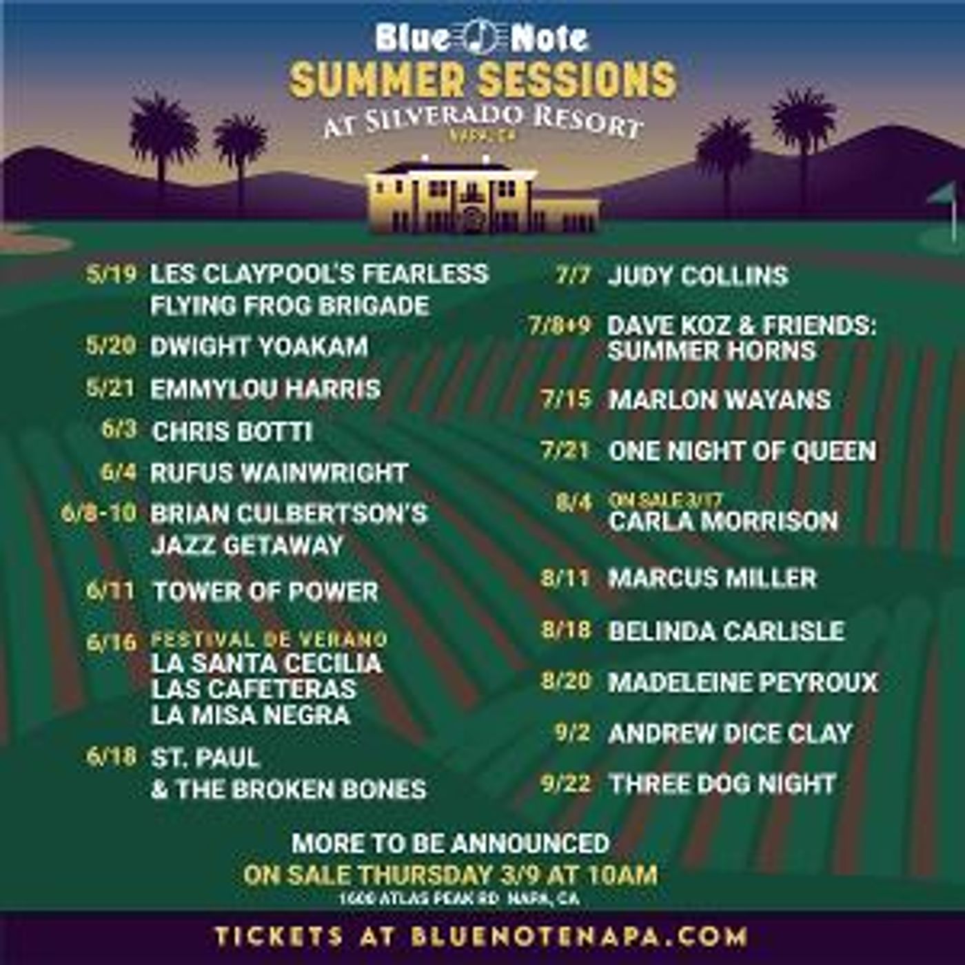 Blue Note Napa Announces 2022 Summer Lineup And Expands To New Home In Napa Valley  Image