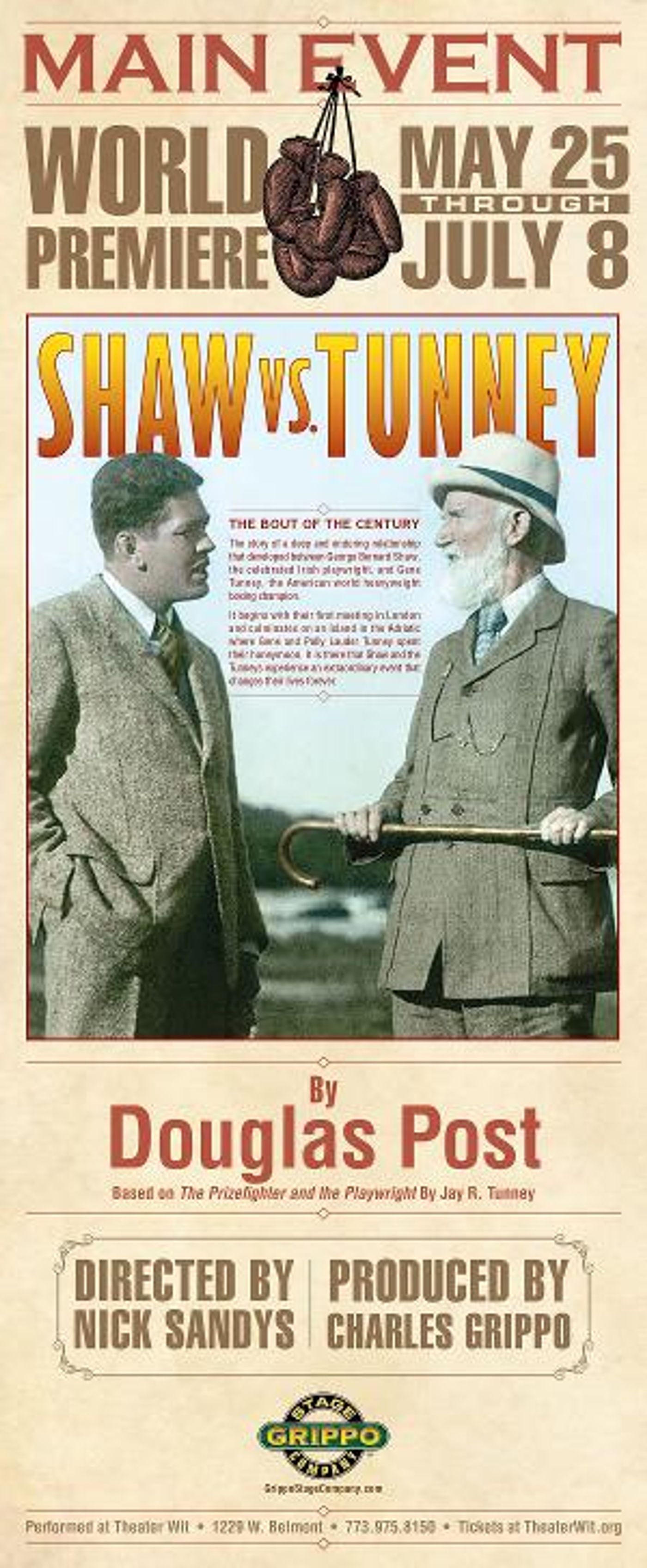 Grippo Stage Company Presents The World Premiere Of SHAW VS. TUNNEY By Playwright Douglas Post  Image