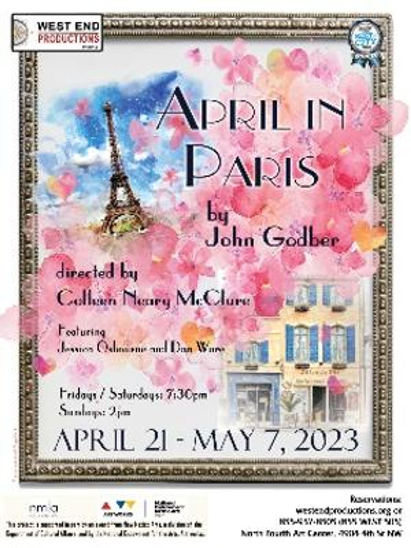West End Productions Presents APRIL IN PARIS, Opening April 21- May 7  Image