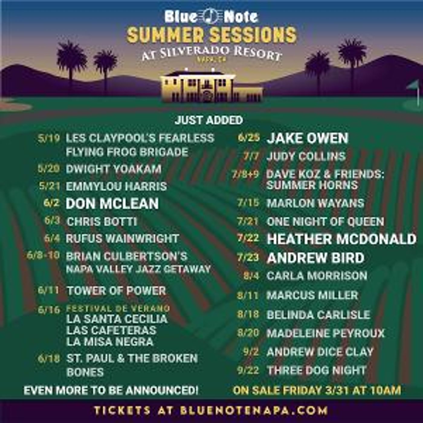 Blue Note Napa Announces Expanded Lineup For 2023 Summer Sessions Concert Season  Image