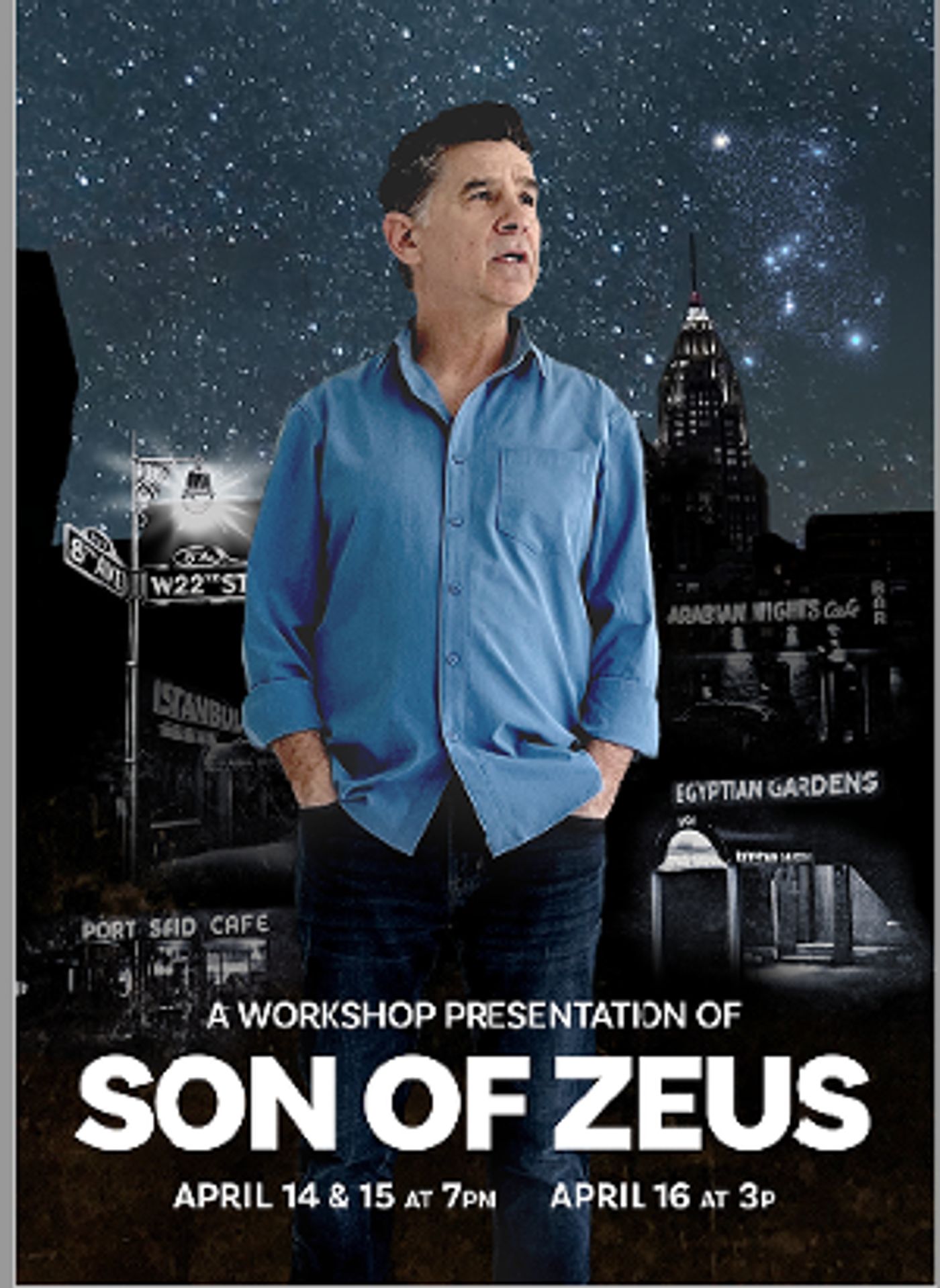 Hudson Theatre Works 'Theatre On The Edge' Presents A Workshop Production of SON OF ZEUS By and Starring Jimmy Georgiades  Image