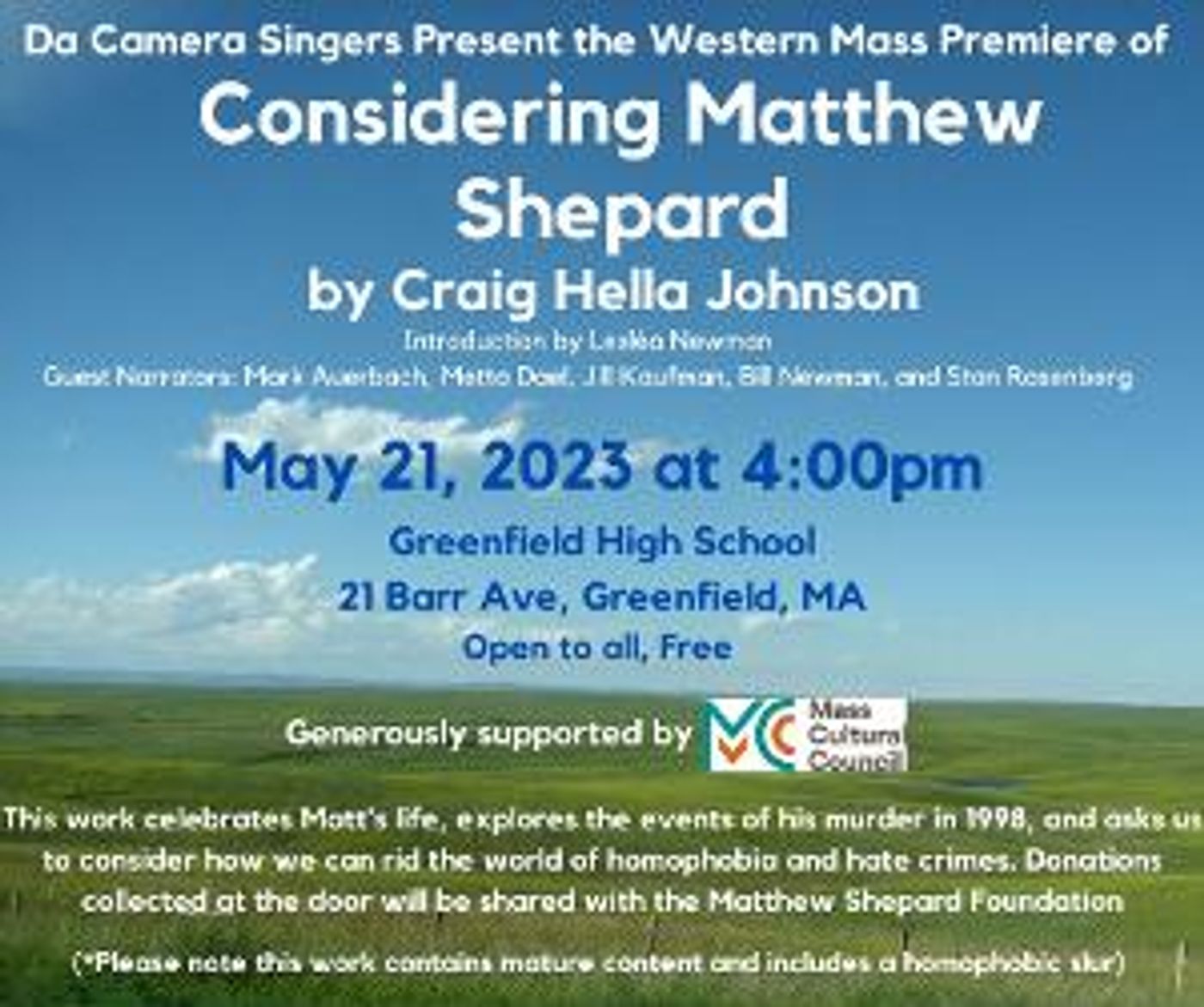 Da Camera Singers Perform CONSIDERING MATTHEW SHEPARD Next Month  Image