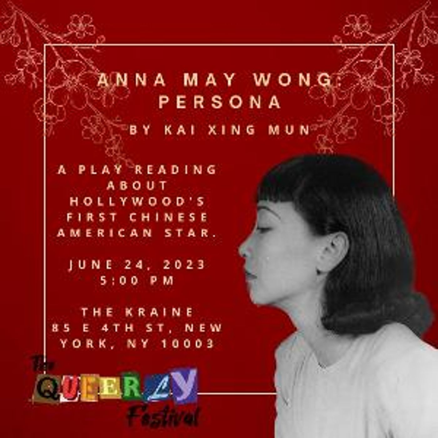 Kai Xing Mun And Frigid New York Present ANNA MAY WONG Persona As Part Of The Queerly Festival  Image