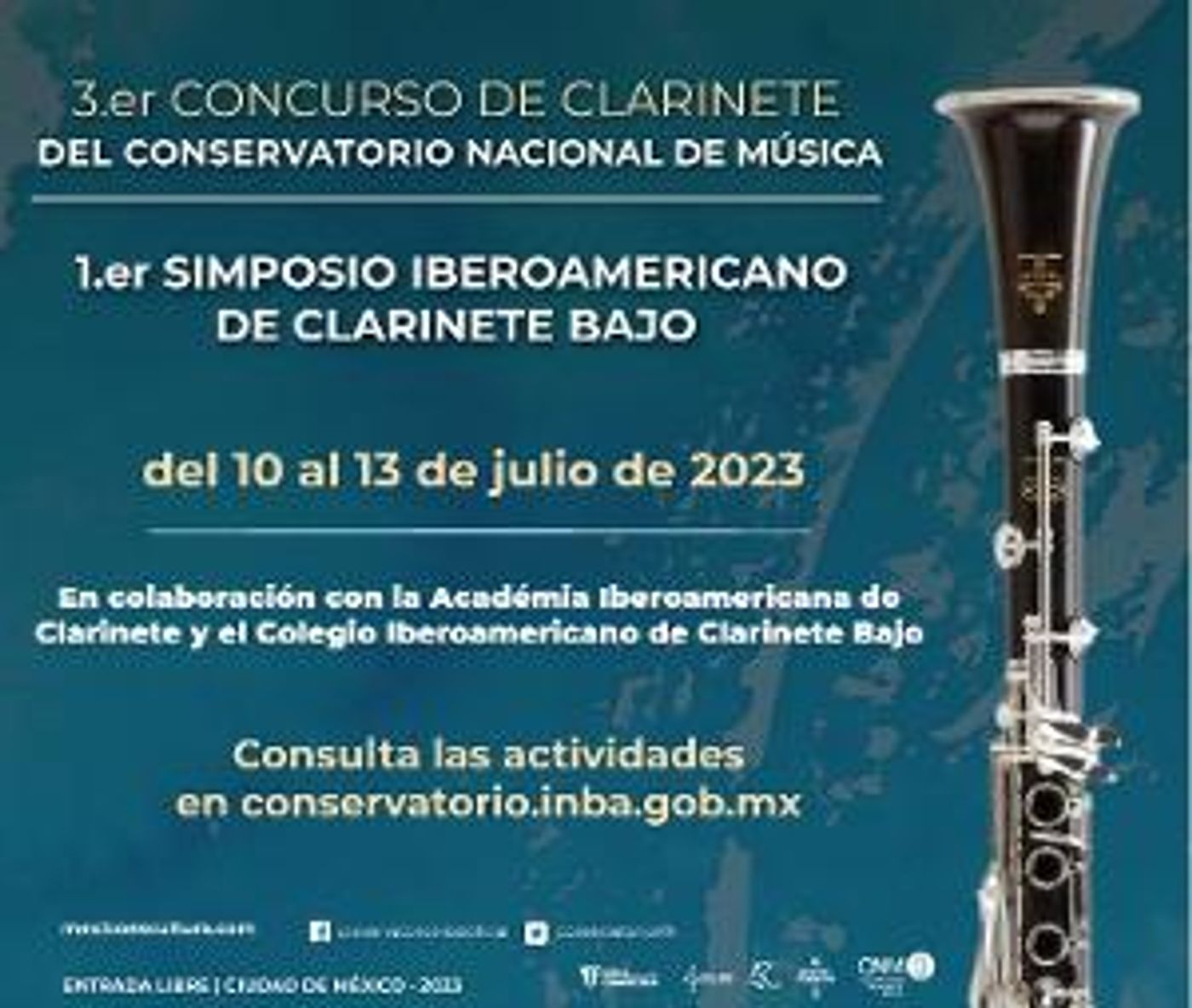 Programan En El Conservatorio Nacional De Música El 3er Concurso De Clarinete Y 1er Simposio Iberoamericano De Clarinete Bajo  Image