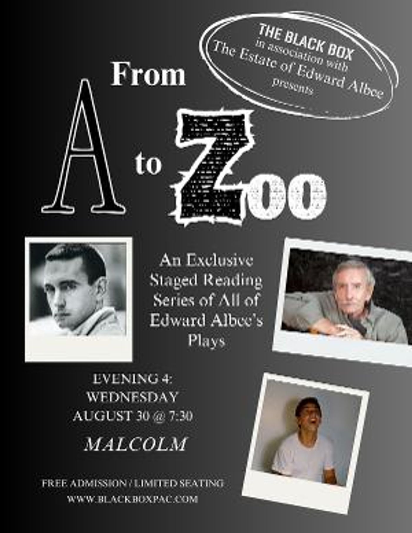 FROM A TO ZOO, Staged Readings Of Edward Albee's Plays, Continues On Wednesday, August 30  Image