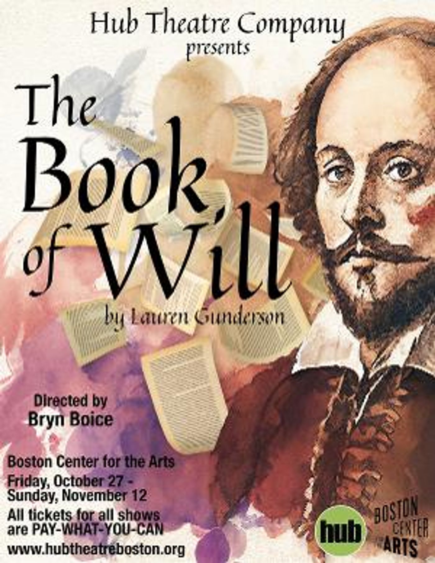 Hub Theatre Company of Boston Presents THE BOOK OF WILL  By Lauren Gunderson  Image