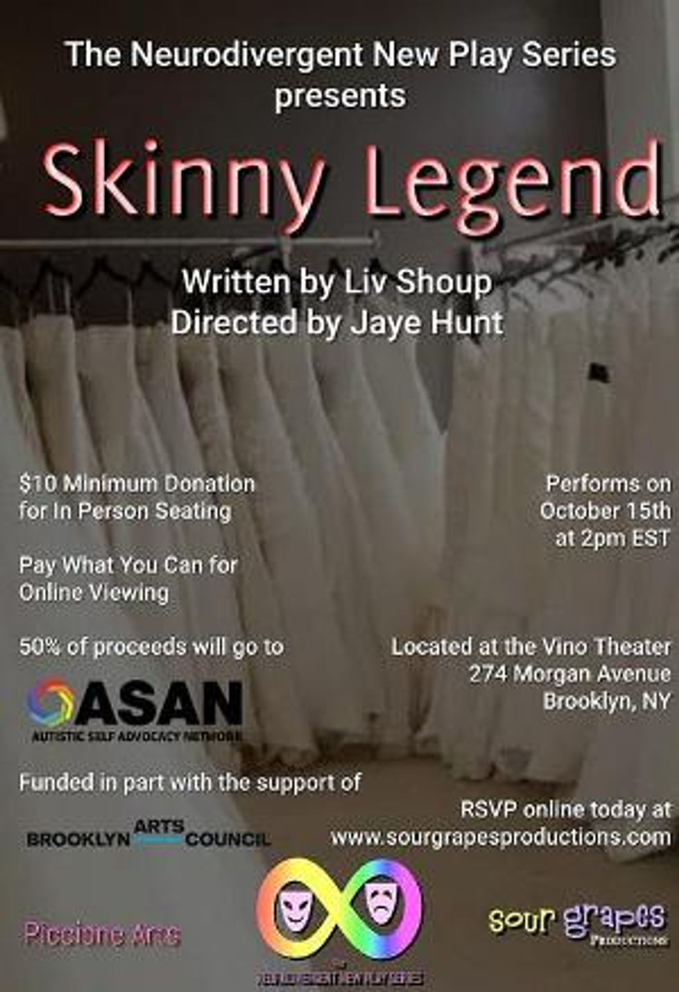 2 Weeks Until SKINNY LEGEND at The Neurodivergent New Play Series  Image
