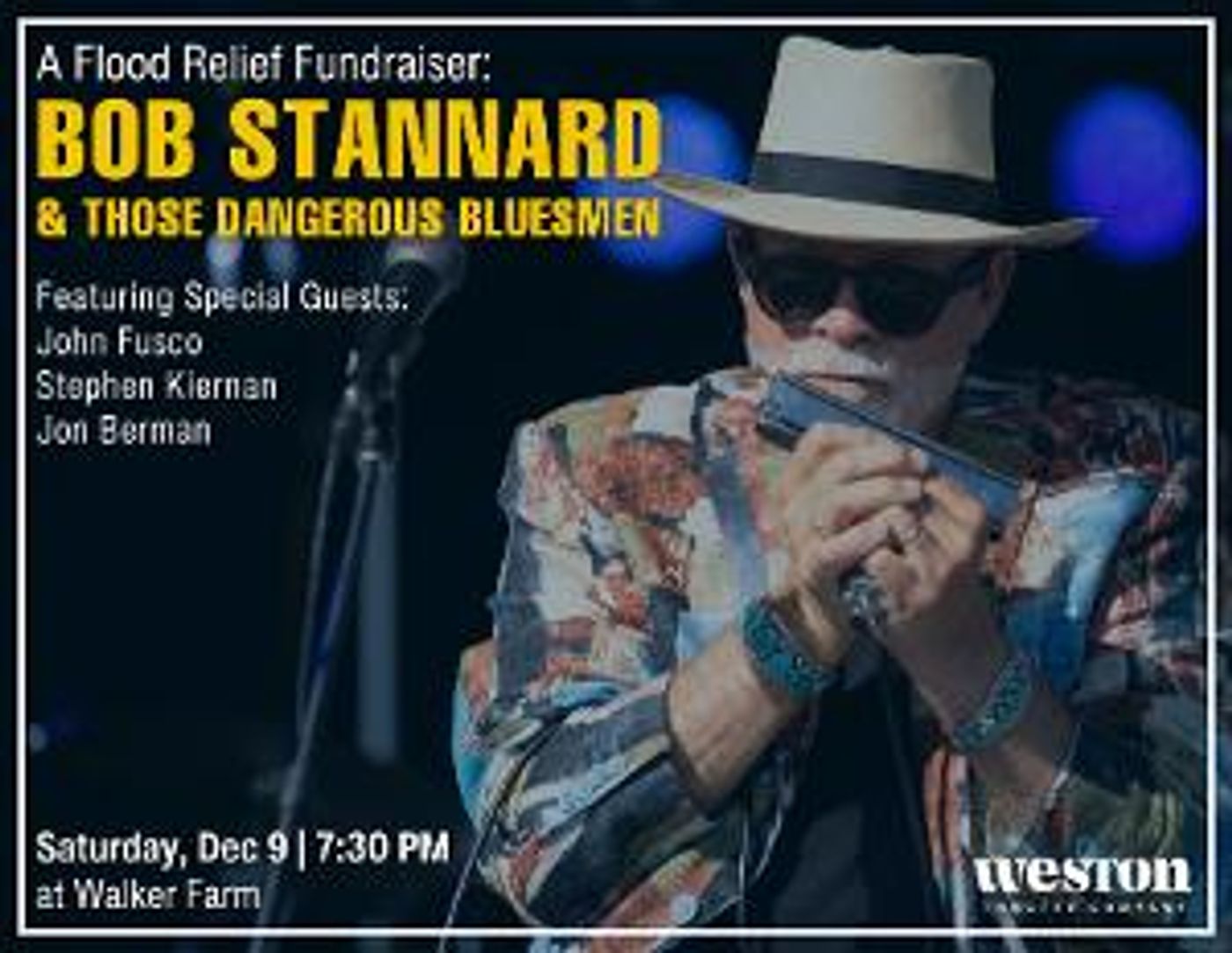 Weston Theater Company To Welcome Bob Stannard For A Flood Relief Fundraiser  Image