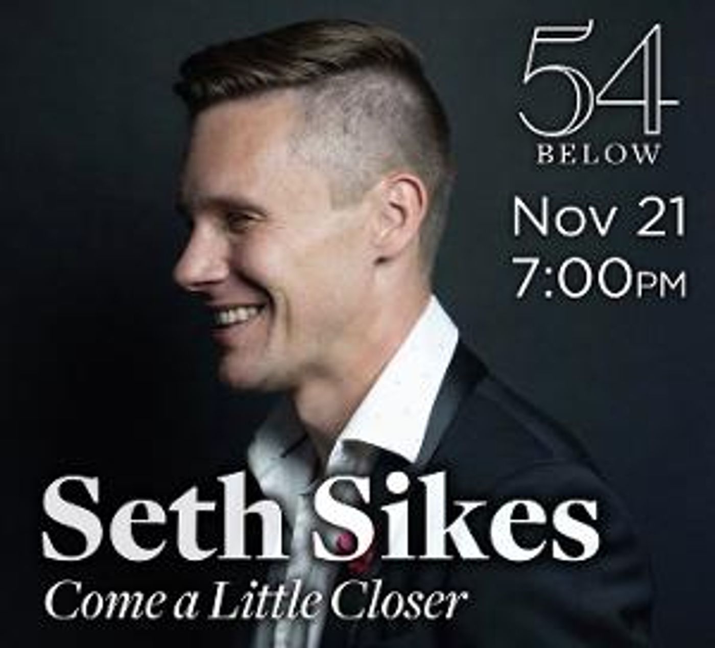 54 Below to Present Seth Sikes in COME A LITTLE CLOSER This Month  Image