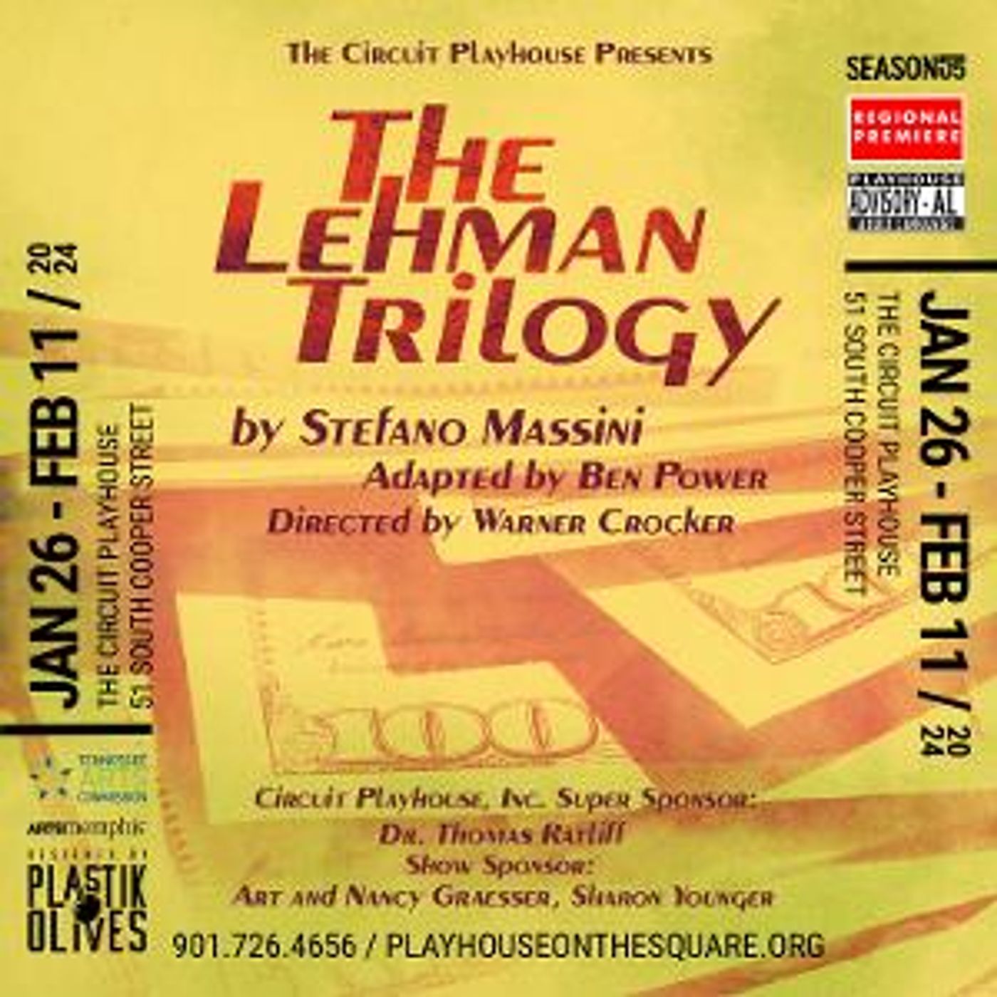 Playhouse on the Square Presents the Regional Premiere of THE LEHMAN TRILOGY  Image