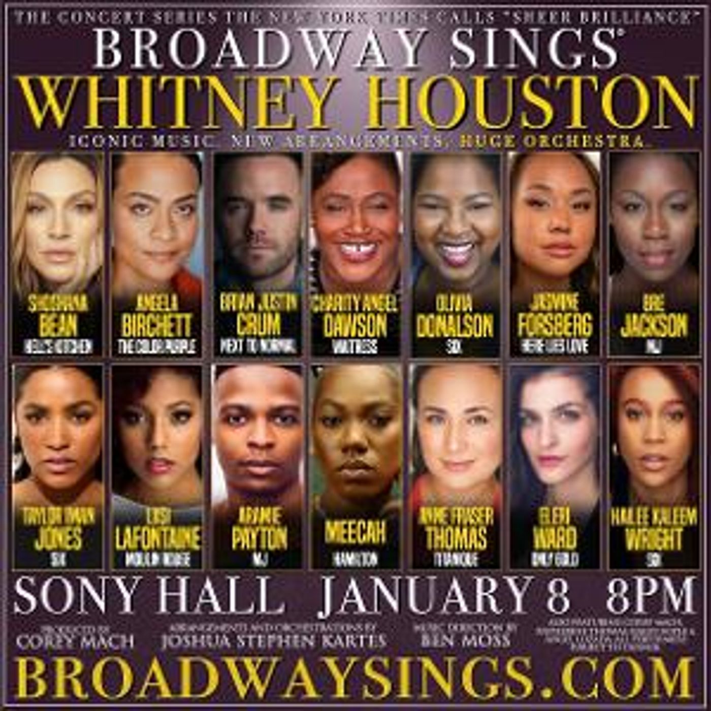 Shoshana Bean, Charity Angél Dawson, Eleri Ward Join BROADWAY SINGS WHITNEY HOUSTON  Image
