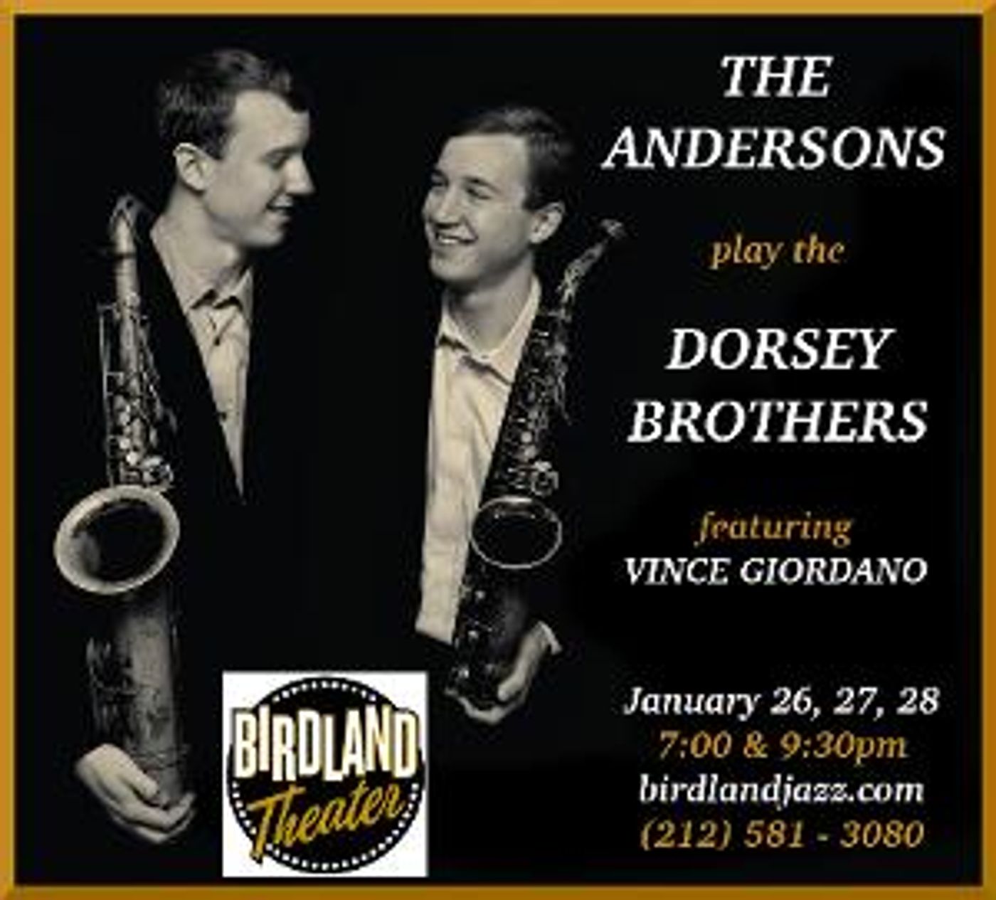 ANDERSONS PLAY THE DORSEY BROTHERS Set for Birdland Next Month  Image