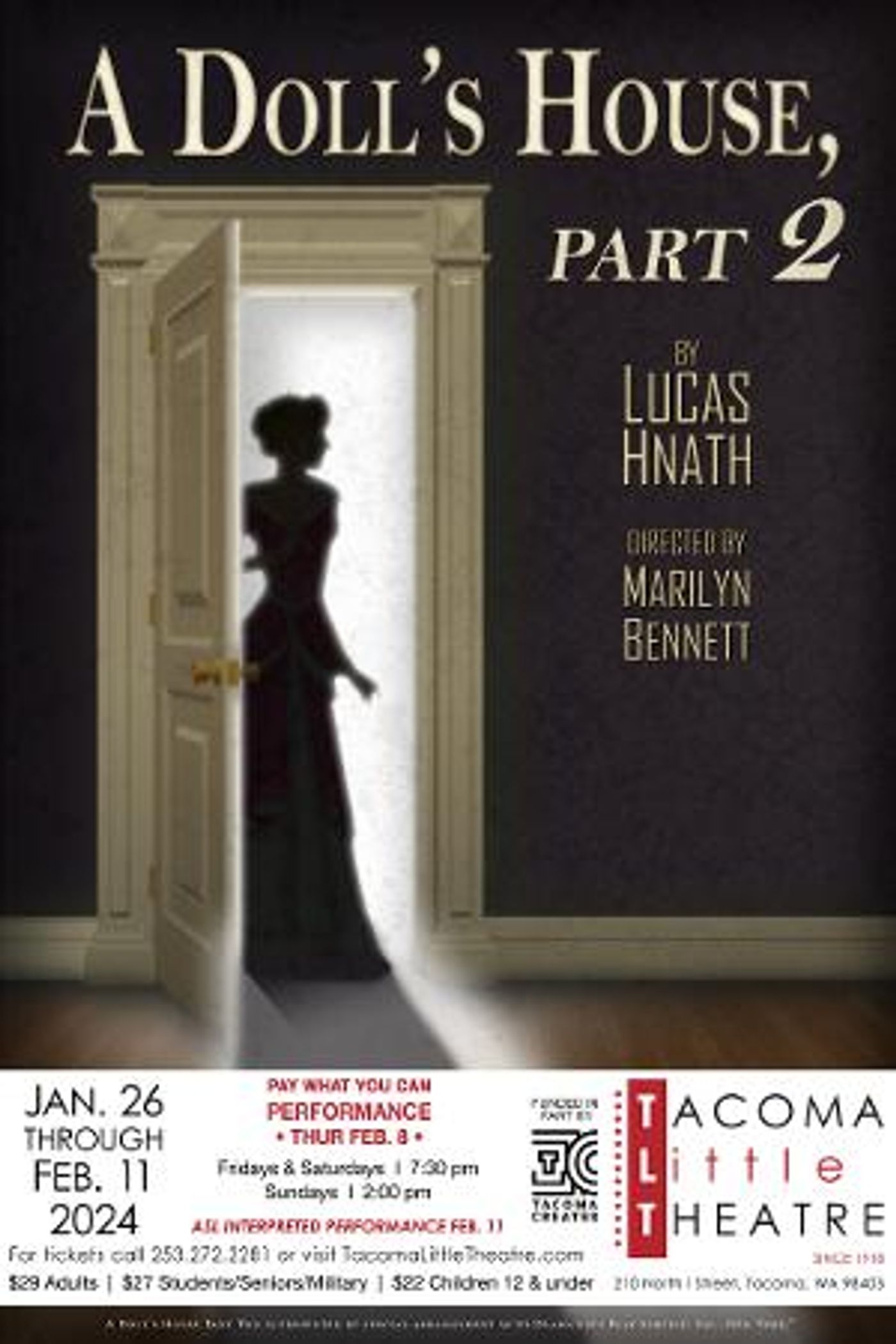 A DOLL'S HOUSE, PART 2 Announced At Tacoma Little Theatre  Image