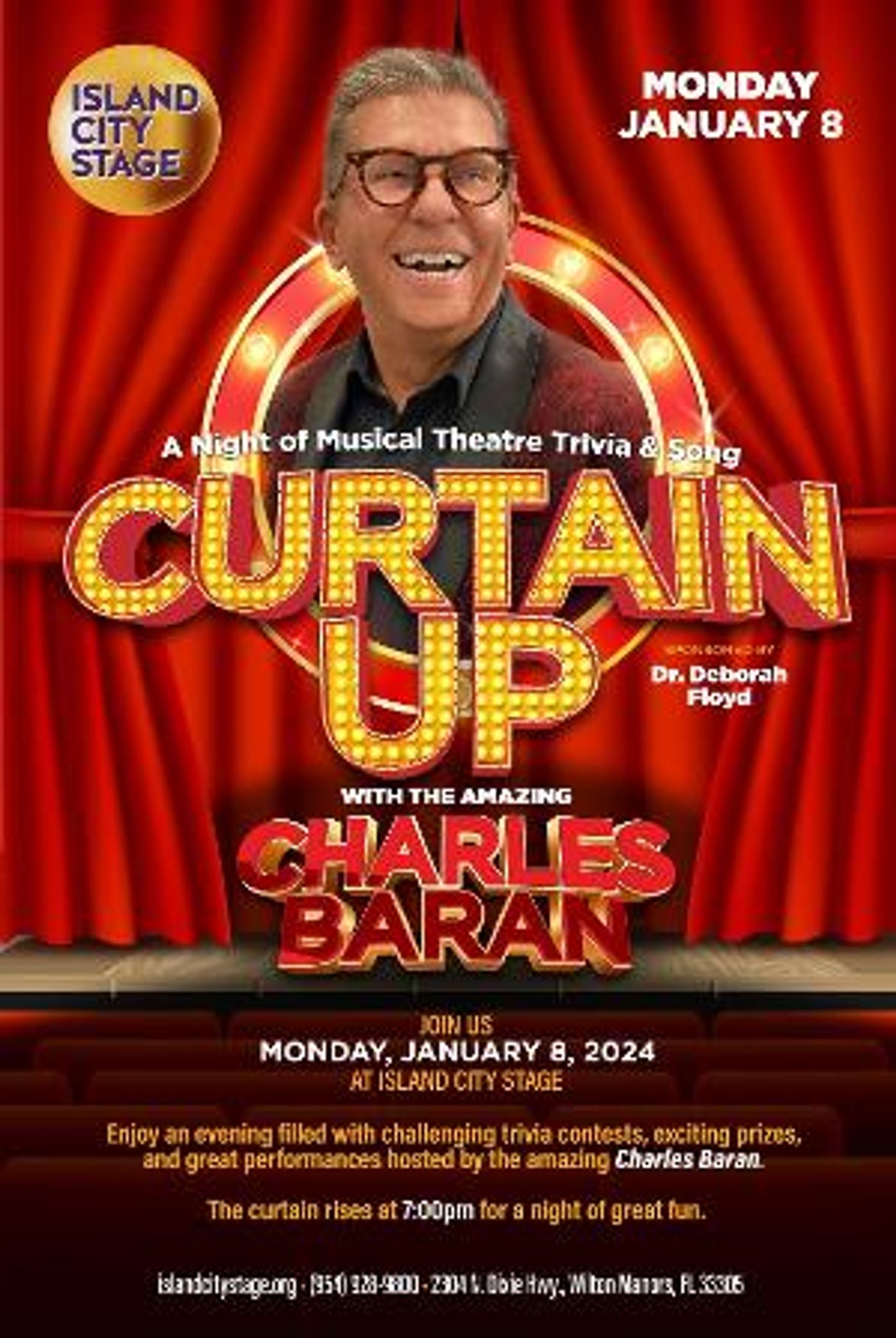 Island City Stage Presents CURTAIN UP With The Amazing Charles Baran Featuring A Night Of Musical Theatre Trivia And Song On January 8  Image