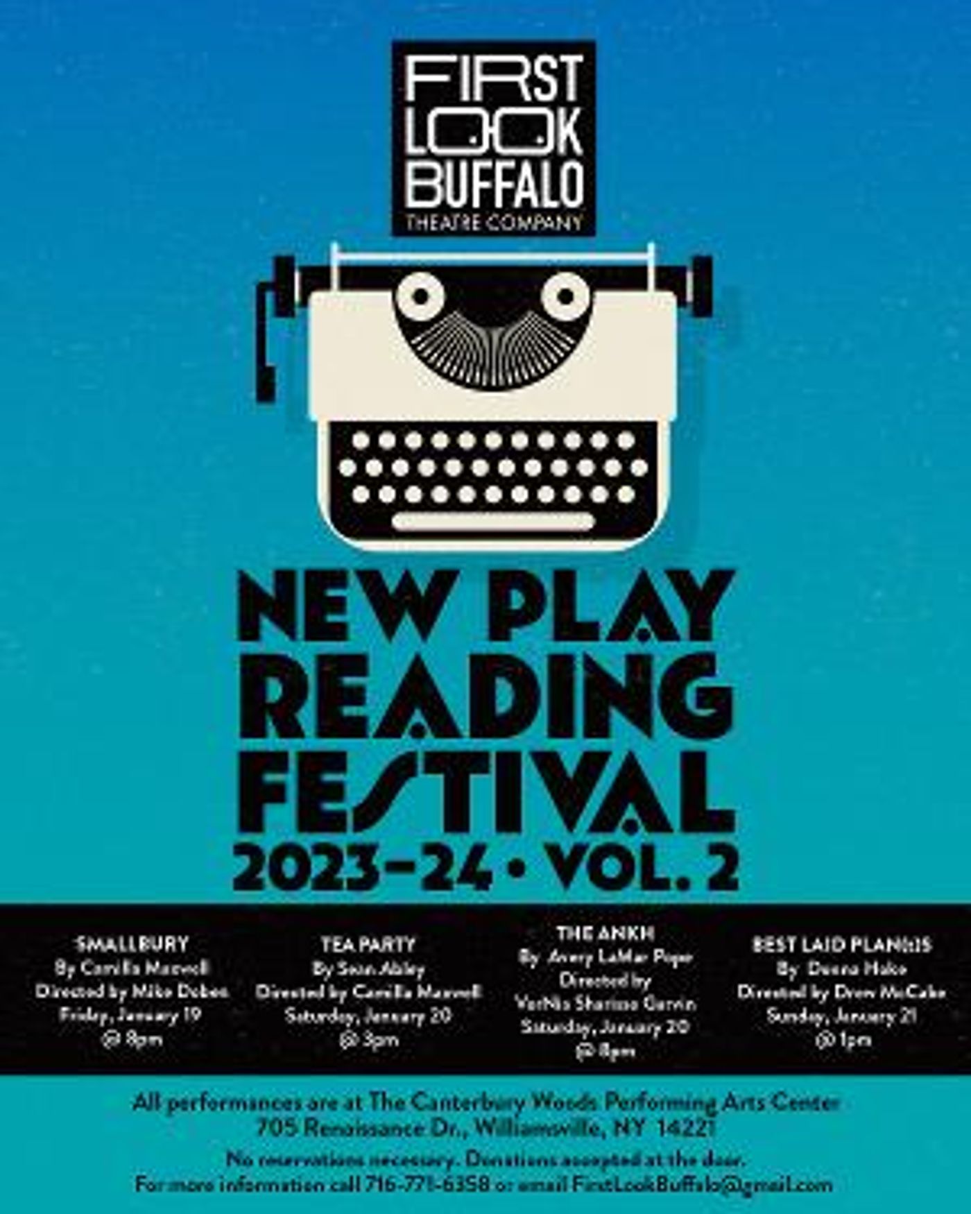 First Look Buffalo Theatre Company Presents New Play Reading Festival At Canterbury Woods Performing Arts Center  Image