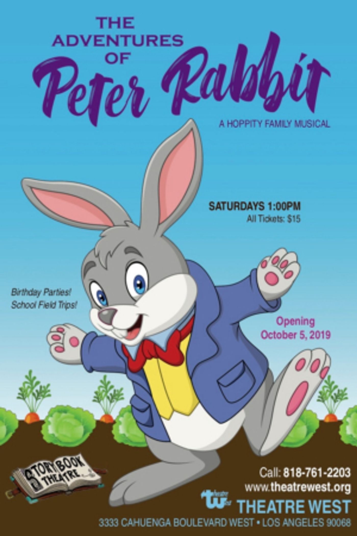 THE ADVENTURES OF PETER RABBIT Opens Oct. 5 At Theatre West  Image