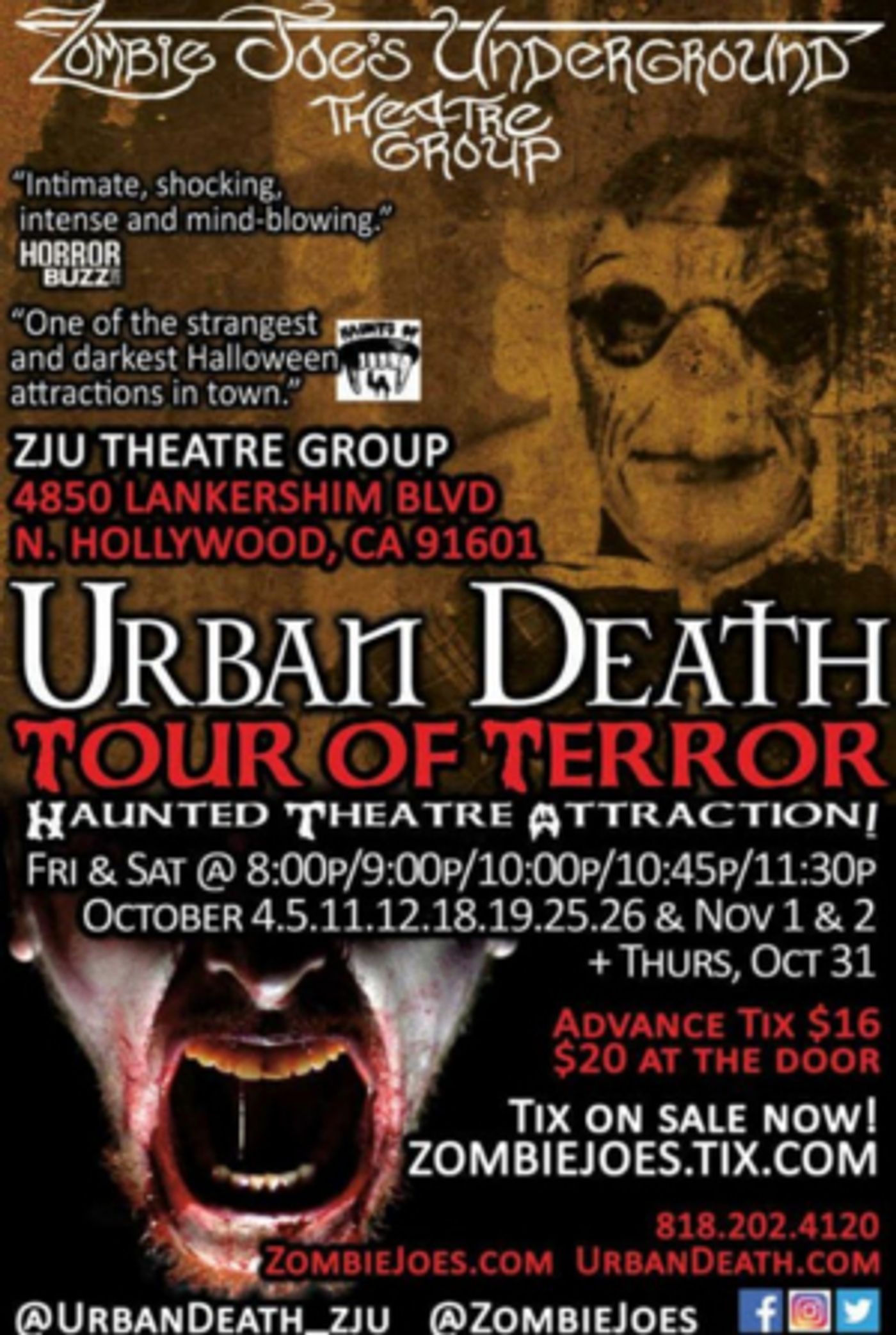 URBAN DEATH TOUR OF TERROR Returns To Los Angeles This Halloween  Image