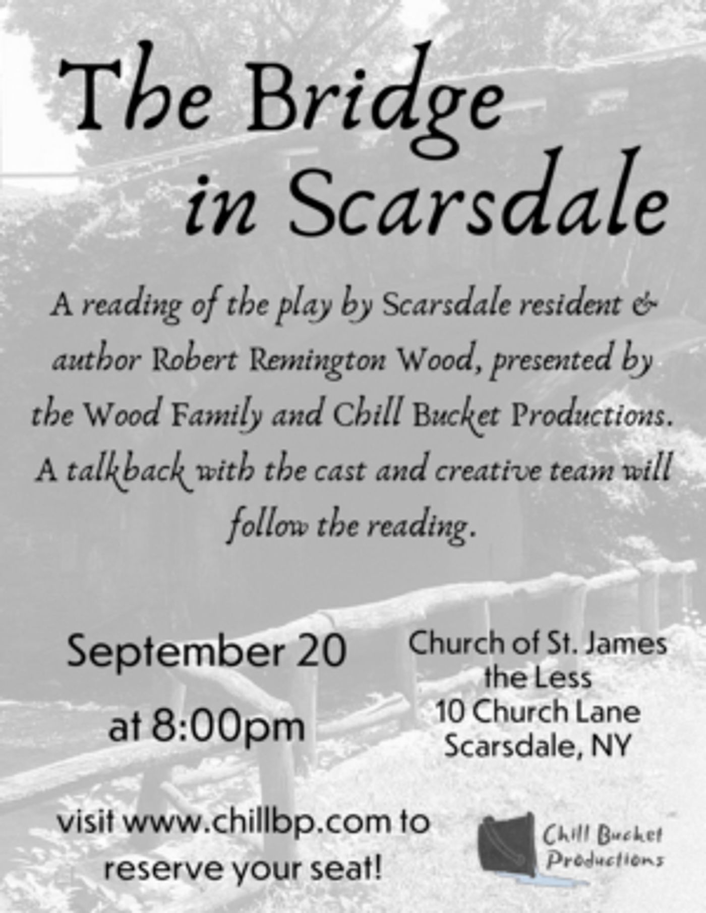Local Theatre Co Memorializes Robert Remington Wood With Theatrical Reading Of THE BRIDGE IN SCARSDALE  Image