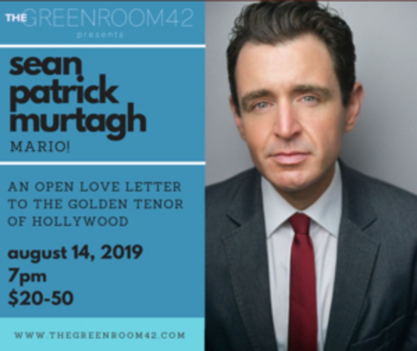 Sean Patrick Murtagh Will Make His Green Room Debut in MARIO! A Salute To The Great Lanza  Image