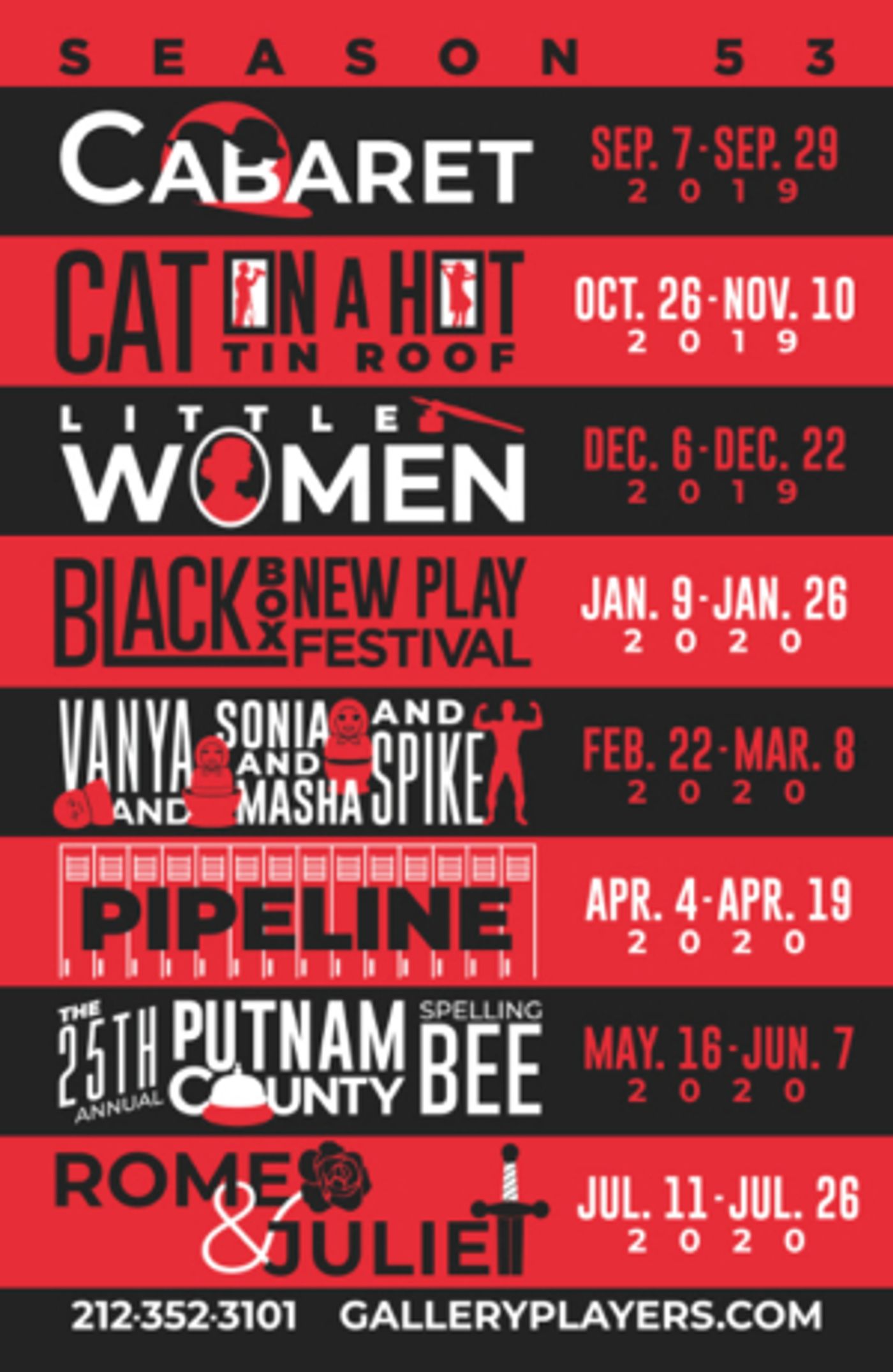 Gallery Players Announces 2019-2020 Season  Image