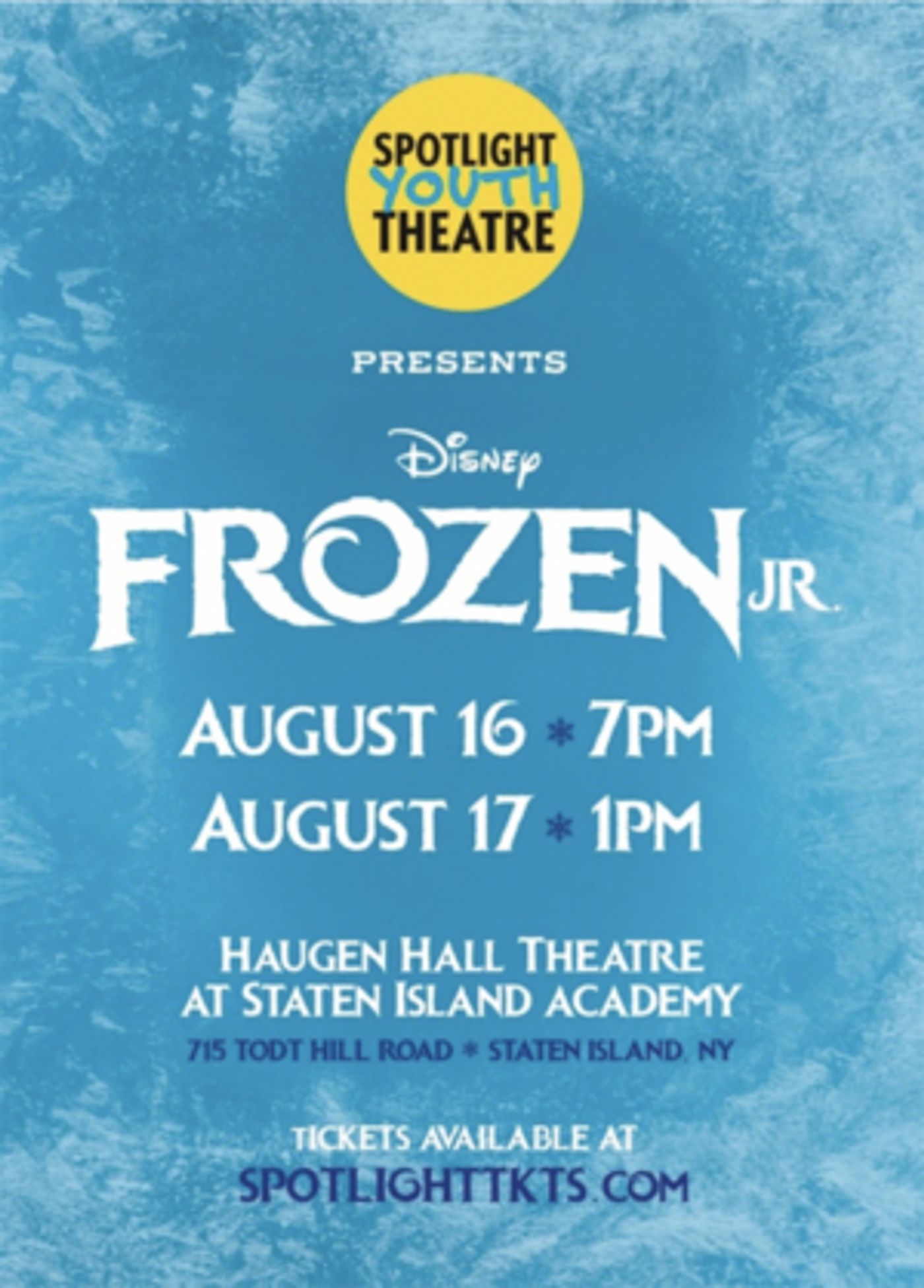Spotlight Youth Theatre Company Presents FROZEN, JR  Image