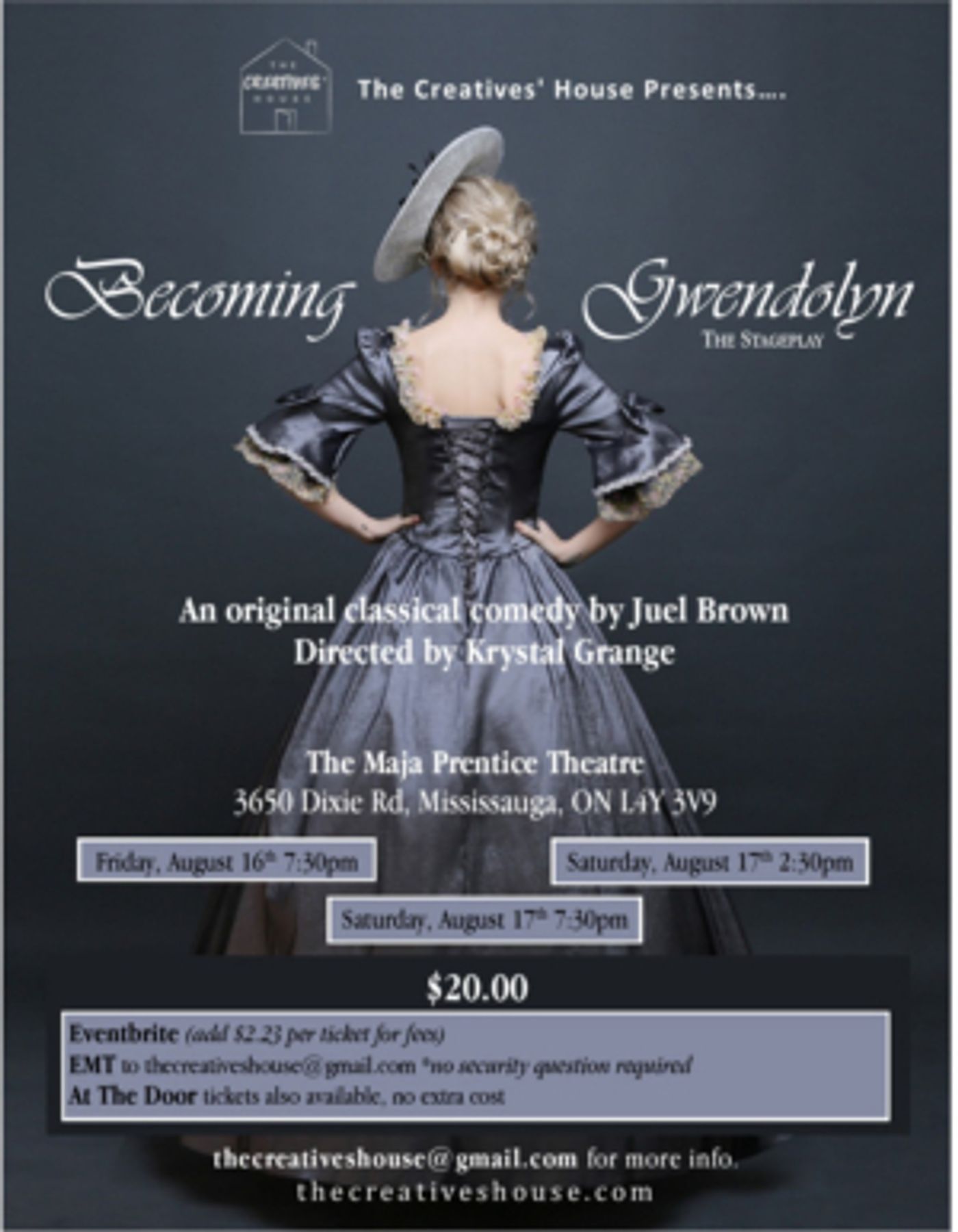 The Creatives' House Presents BECOMING GWENDOLYN An Original Classical Comedy  Image