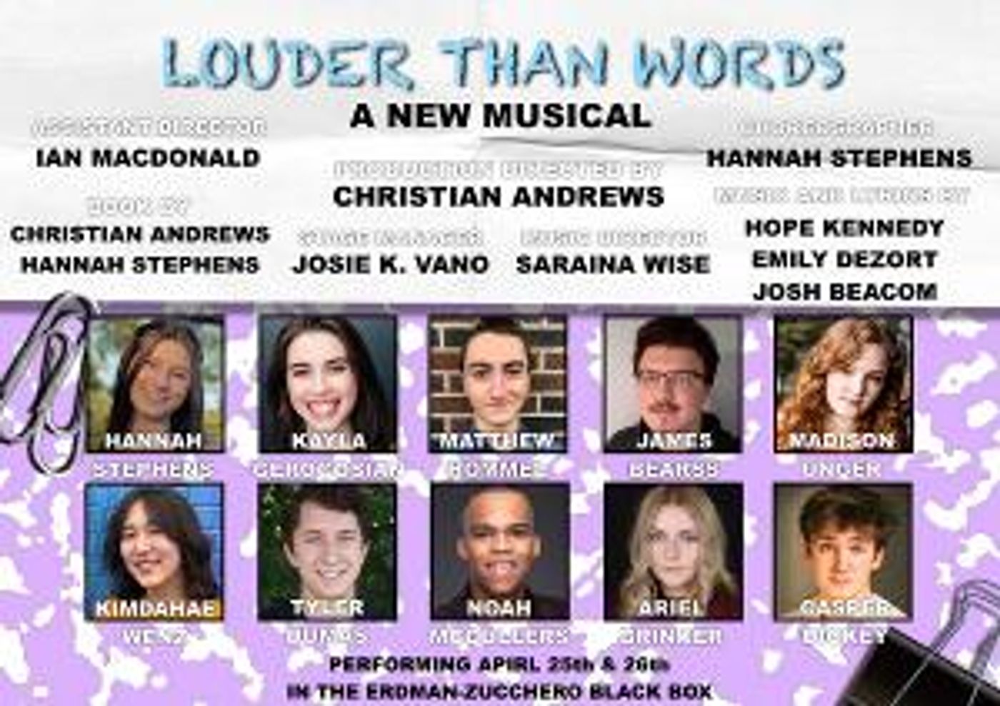 LOUDER THAN WORDS: A NEW MUSICAL Has its World Premiere Workshop at Kent State University  Image