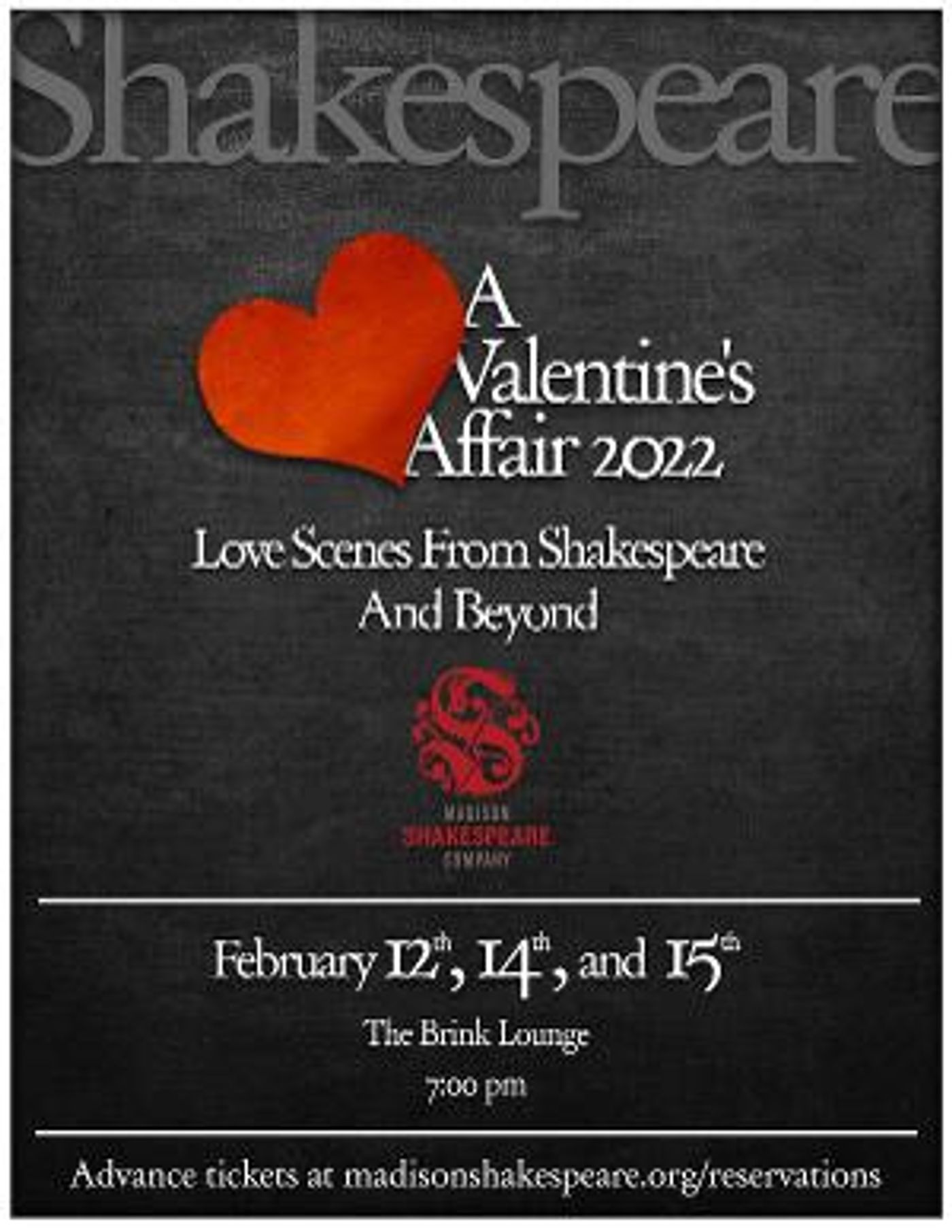 Madison Shakespeare Company Announces A VALENTINE'S AFFAIR 2022  Image
