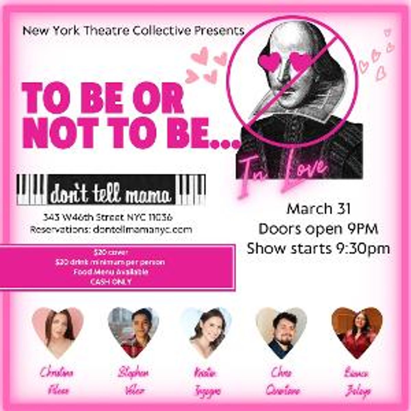 New York Theatre Collective Presents TO BE OR NOT TO BE...IN LOVE  Image
