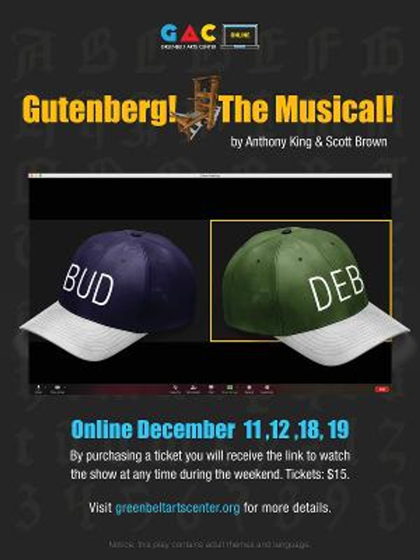 Greenbelt Arts Center Presents GUTENBERG! THE MUSICAL  Image