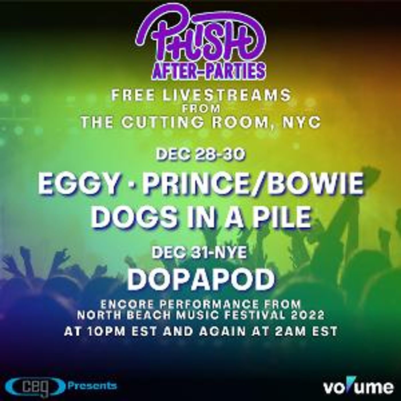 Volume to Present Free Live-Streams Of Phish After-Party Series Featuring Eggy, Prince/Bowie, and More  Image