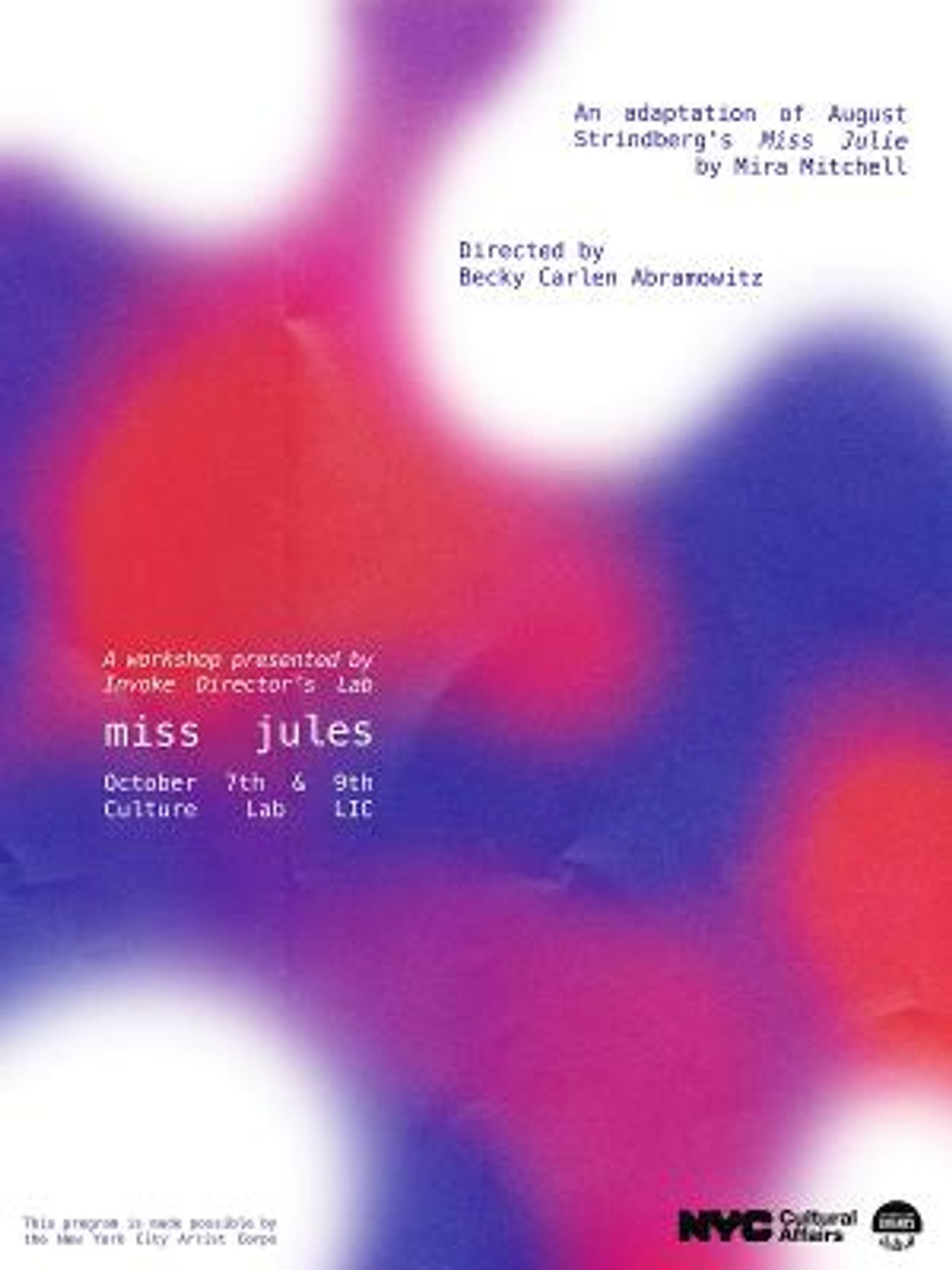 Invoke Director's Lab Presents MISS JULES  Image