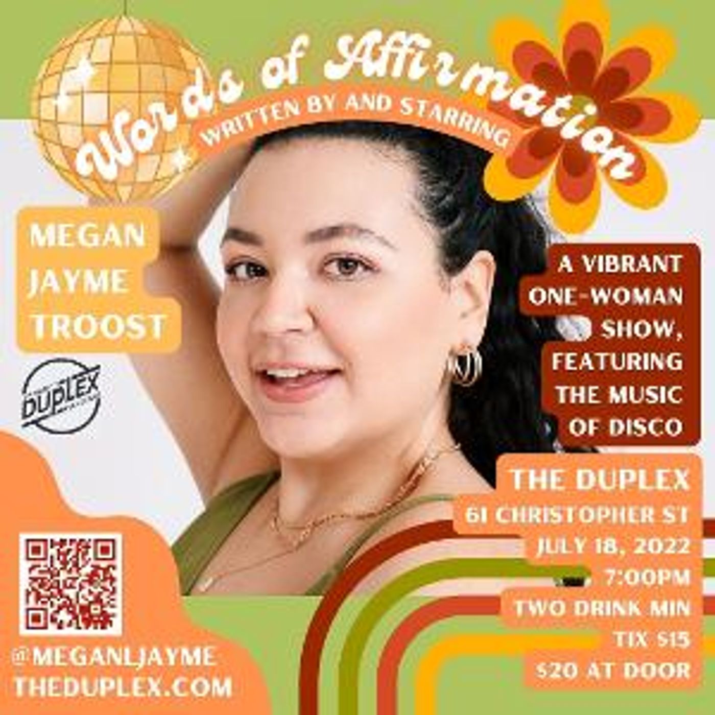 WORDS OF AFFIRMATION, Megan Jayme's One-Woman Disco Show, to Debut At The Duplex  Image