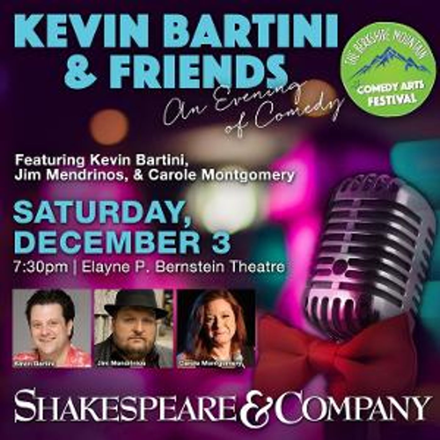 KEVIN BARTINI & FRIENDS, AN EVENING OF COMEDY At Shakespeare & Company, December 3  Image