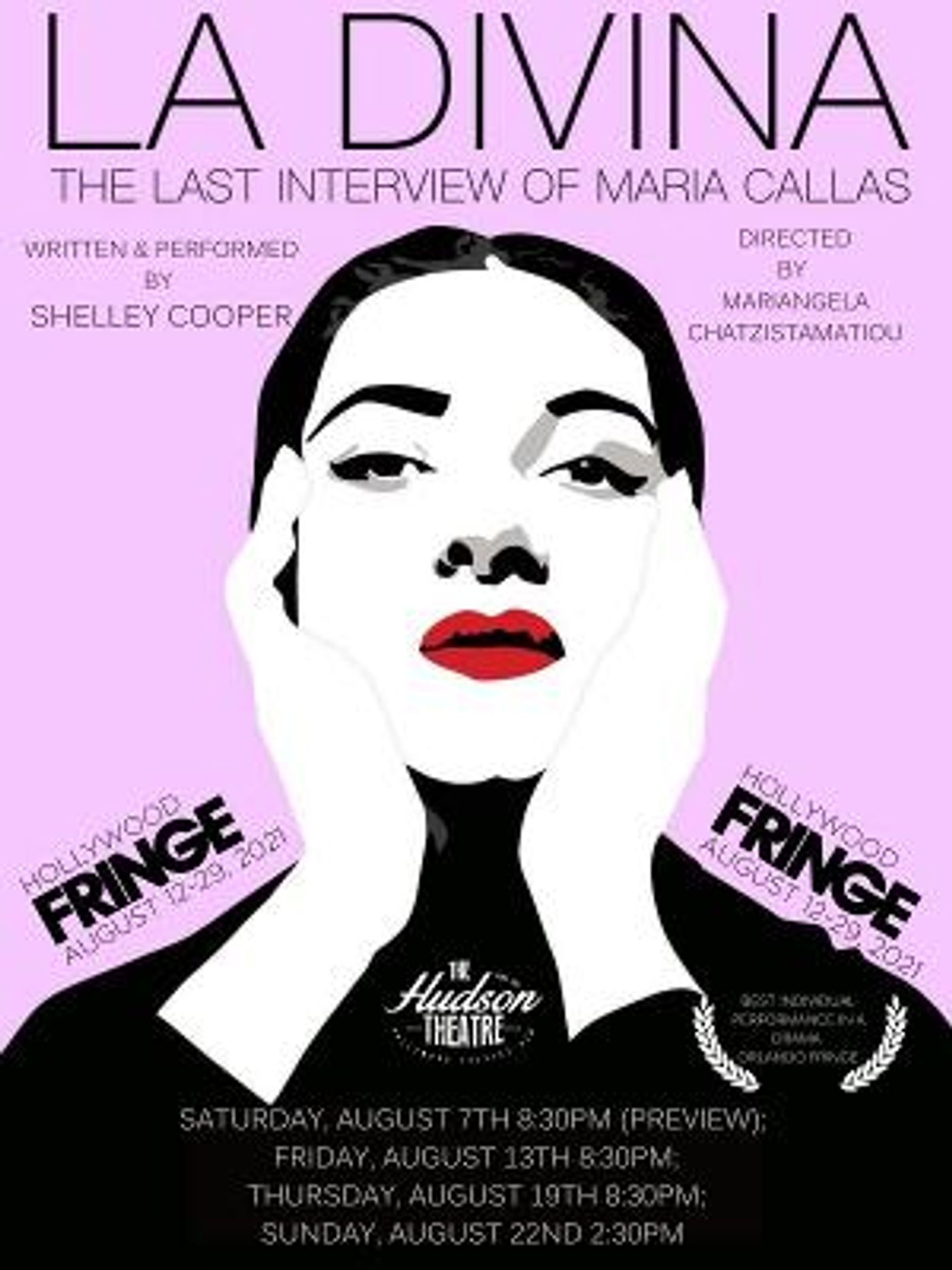 LA DIVINA: THE LAST INTERVIEW OF MARIA CALLAS Begins Next Month at Hudson Guild Theatre  Image